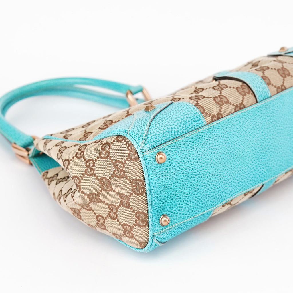 124407 Beige Turquoise GG Jackie Shoulder Bag