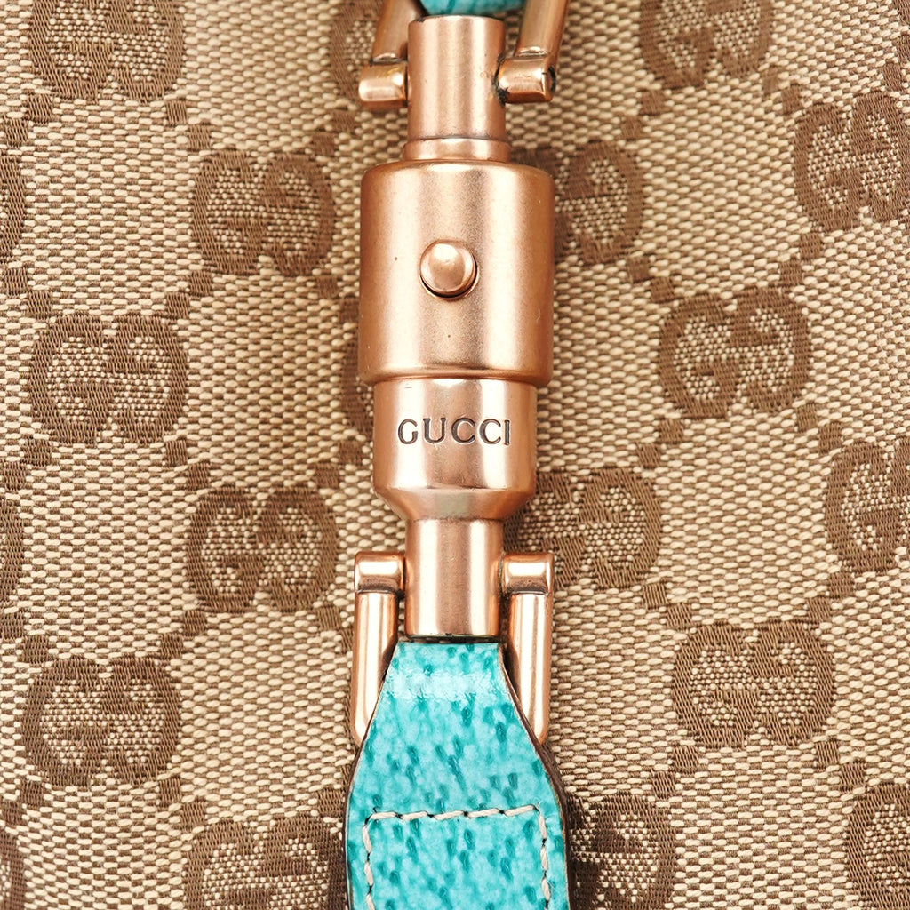 124407 Beige Turquoise GG Jackie Shoulder Bag