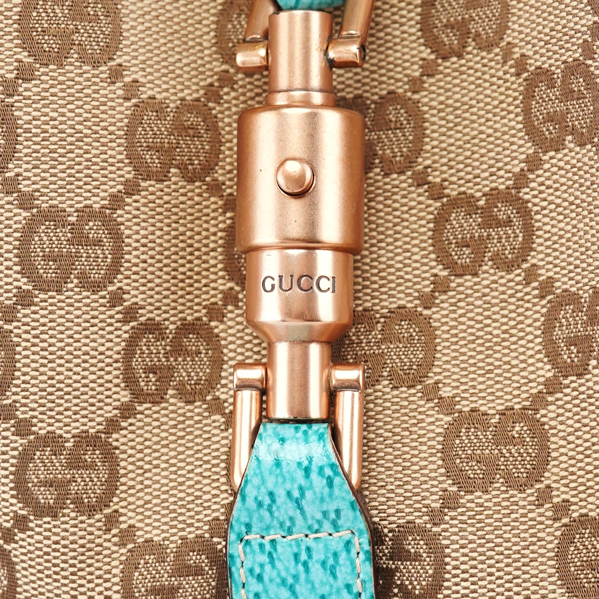 124407 Beige Turquoise GG Jackie Shoulder Bag