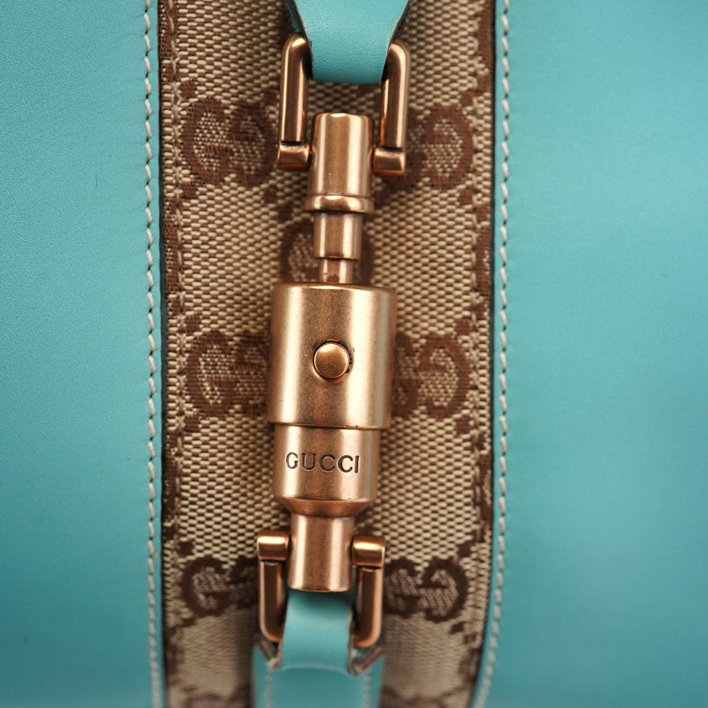 124409 Baby Blue Leather GG Jackie Shoulder Bag