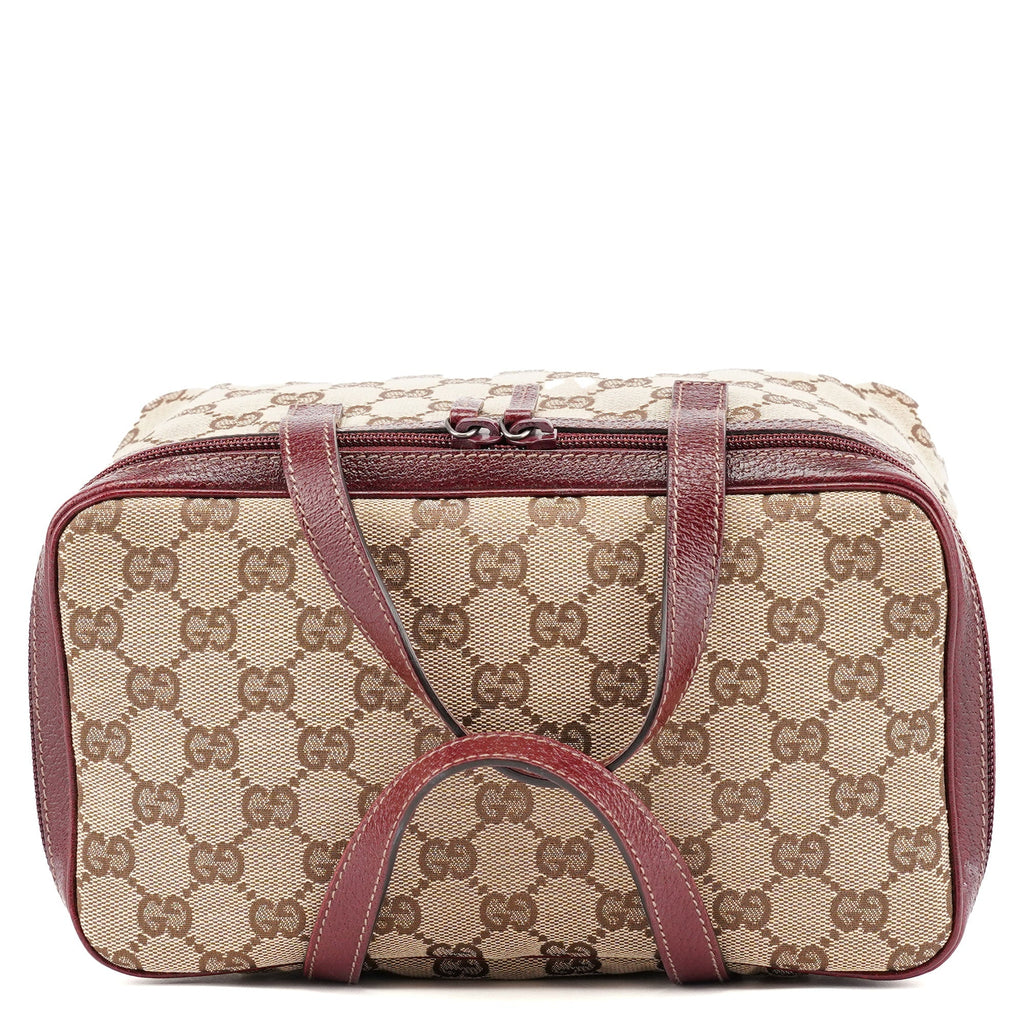 124540 Beige Burgundy GG Vanity Bag