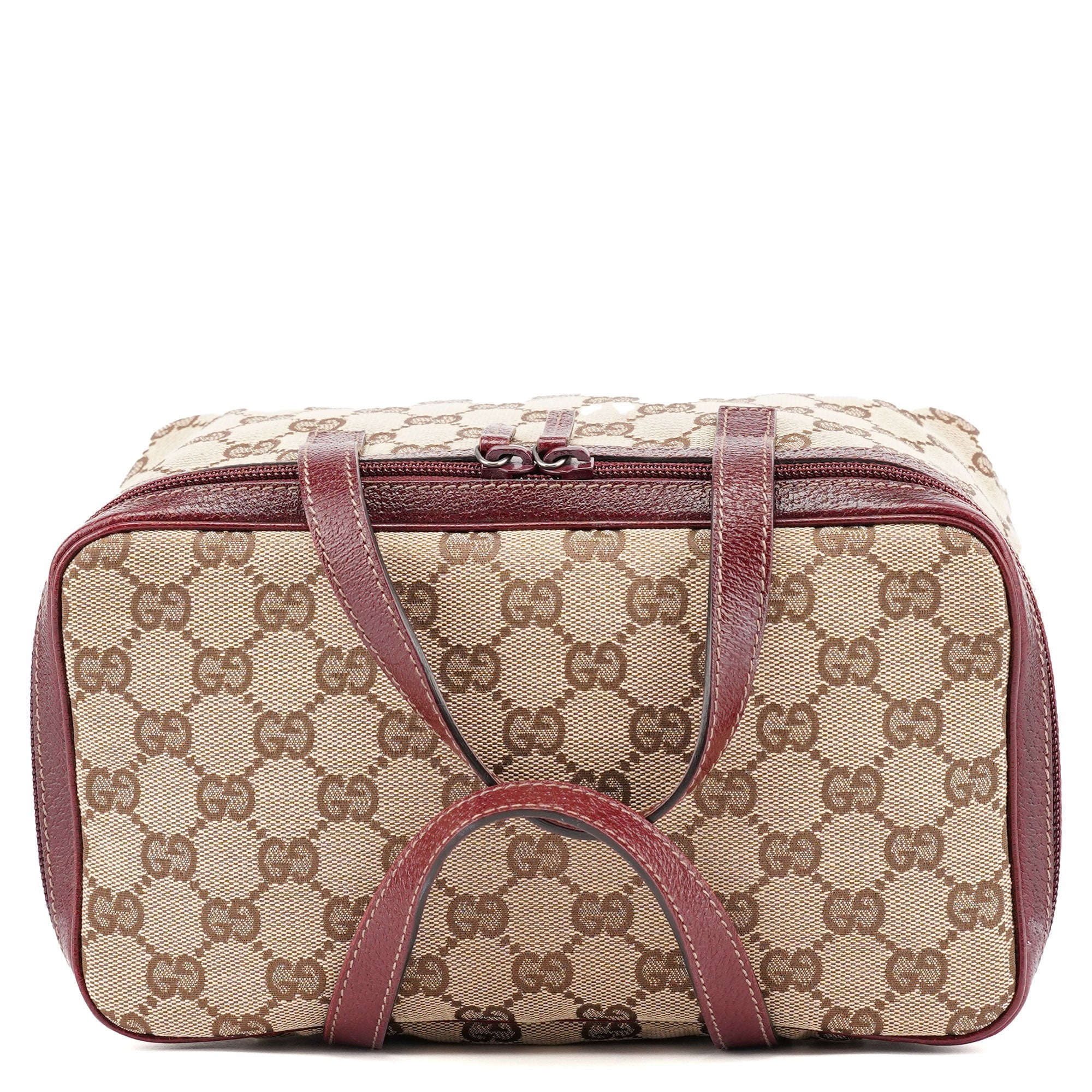 124540 Beige Burgundy GG Vanity Bag