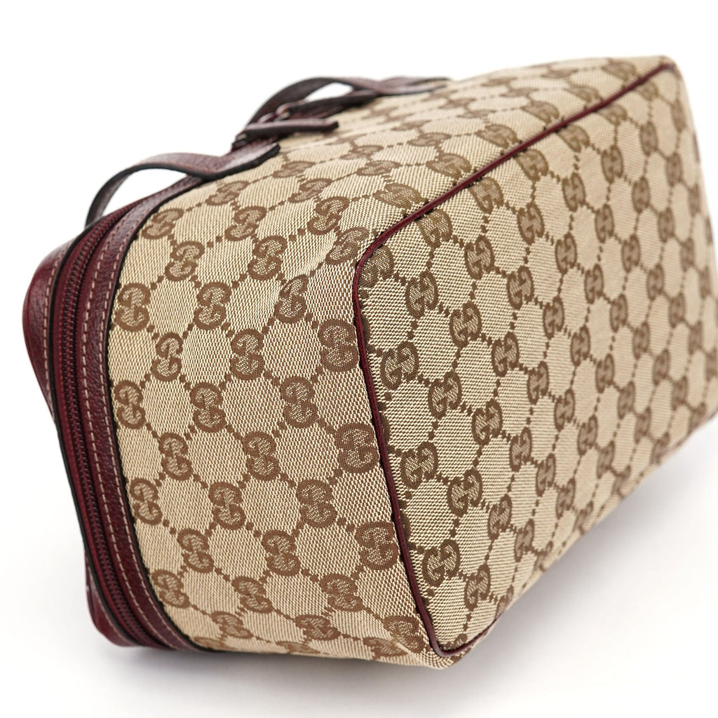 124540 Beige Burgundy GG Vanity Bag