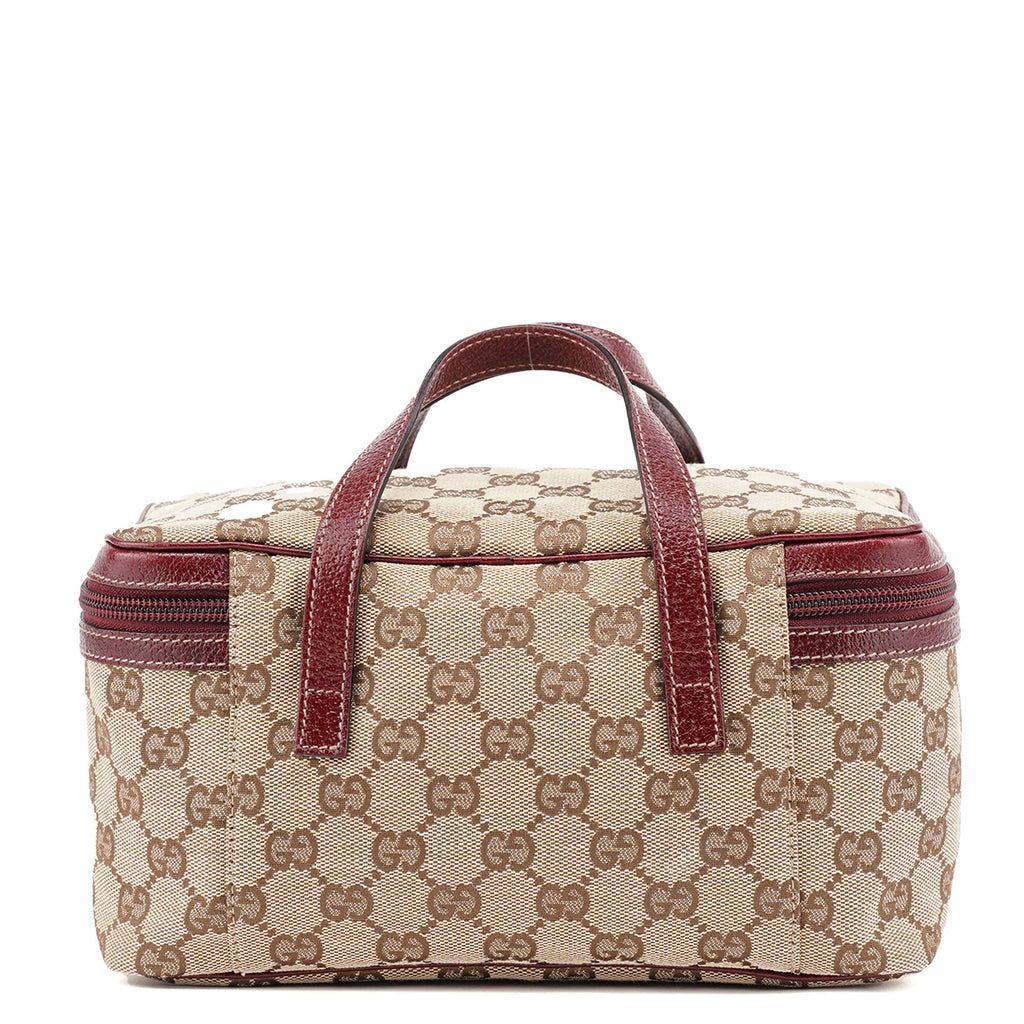 124540 Beige Burgundy GG Vanity Bag