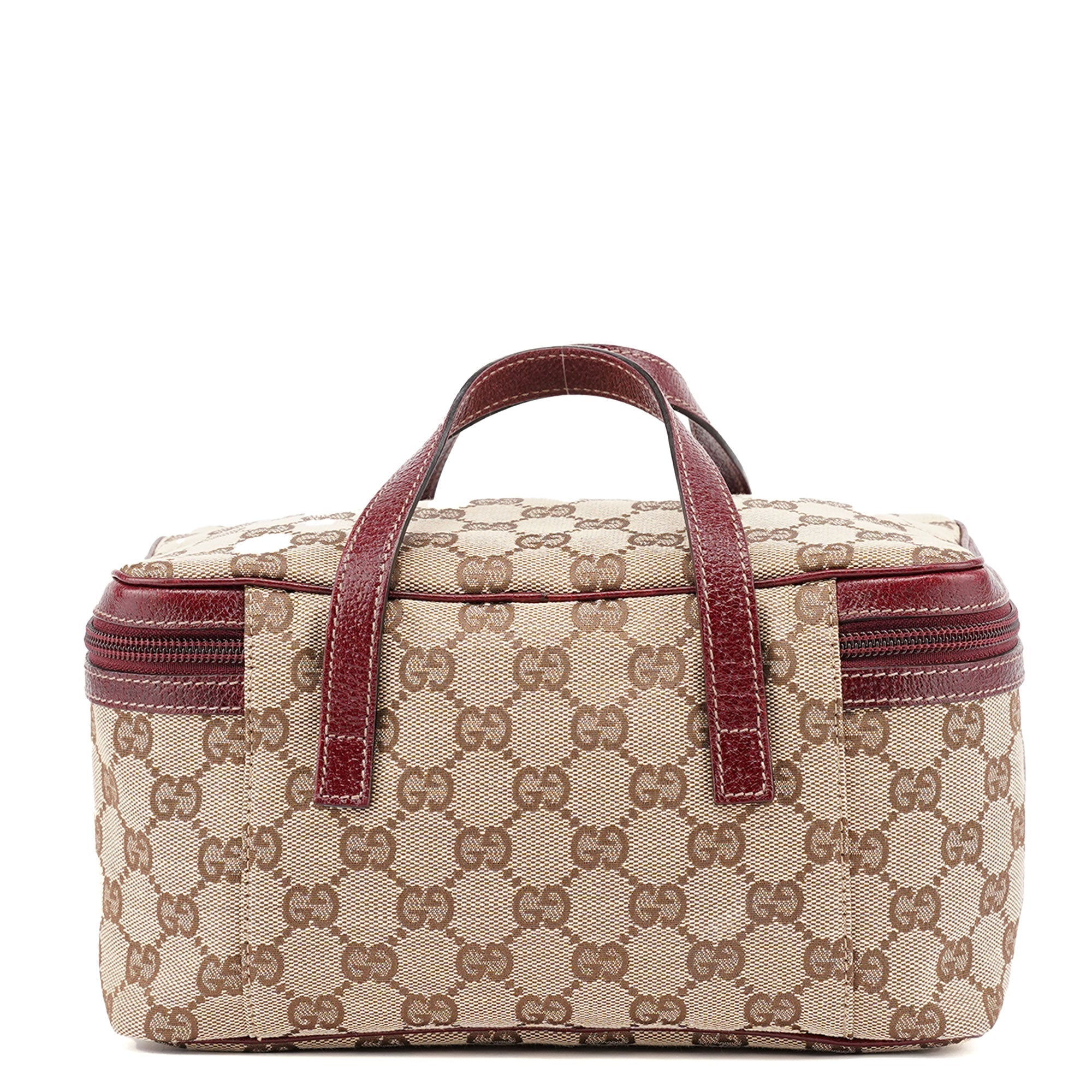 124540 Beige Burgundy GG Vanity Bag