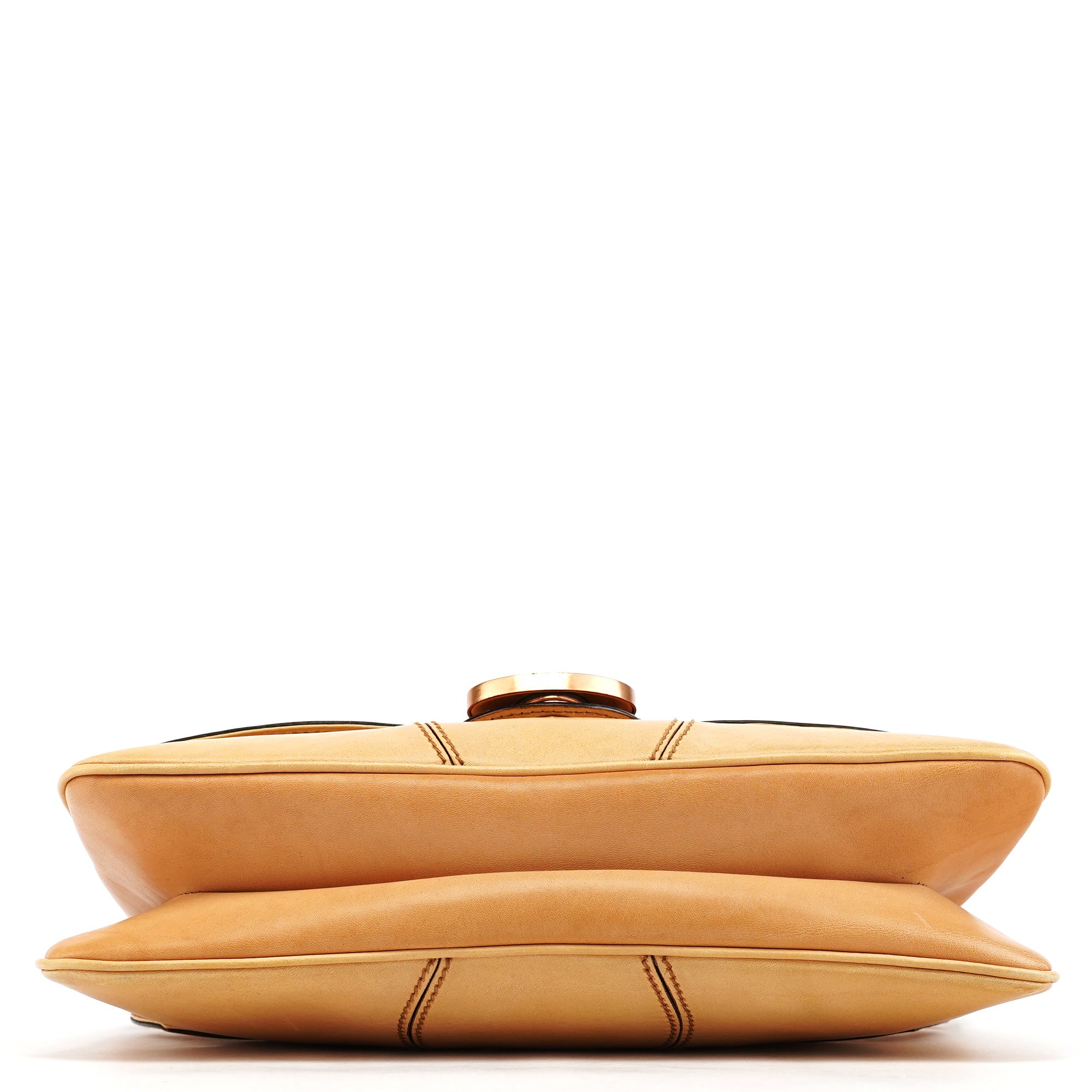 124824 Beige GG Leather Shoulder Bag