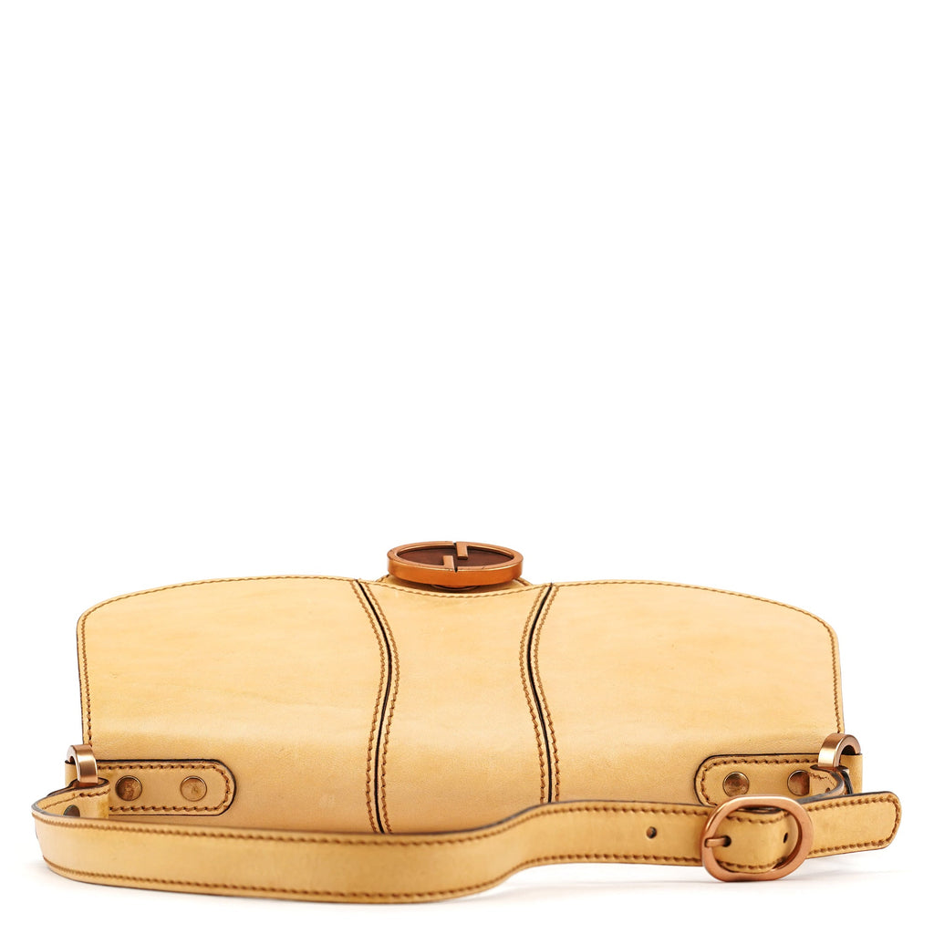124824 Beige GG Leather Shoulder Bag