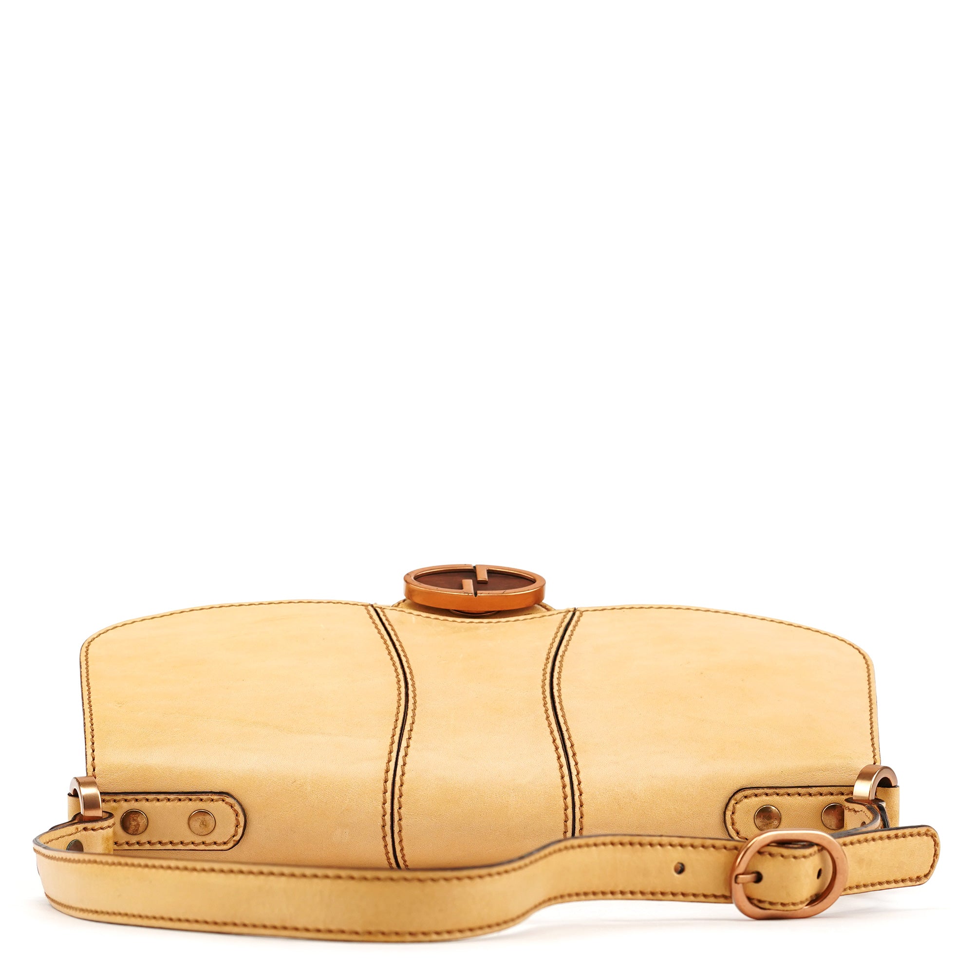 124824 Beige GG Leather Shoulder Bag