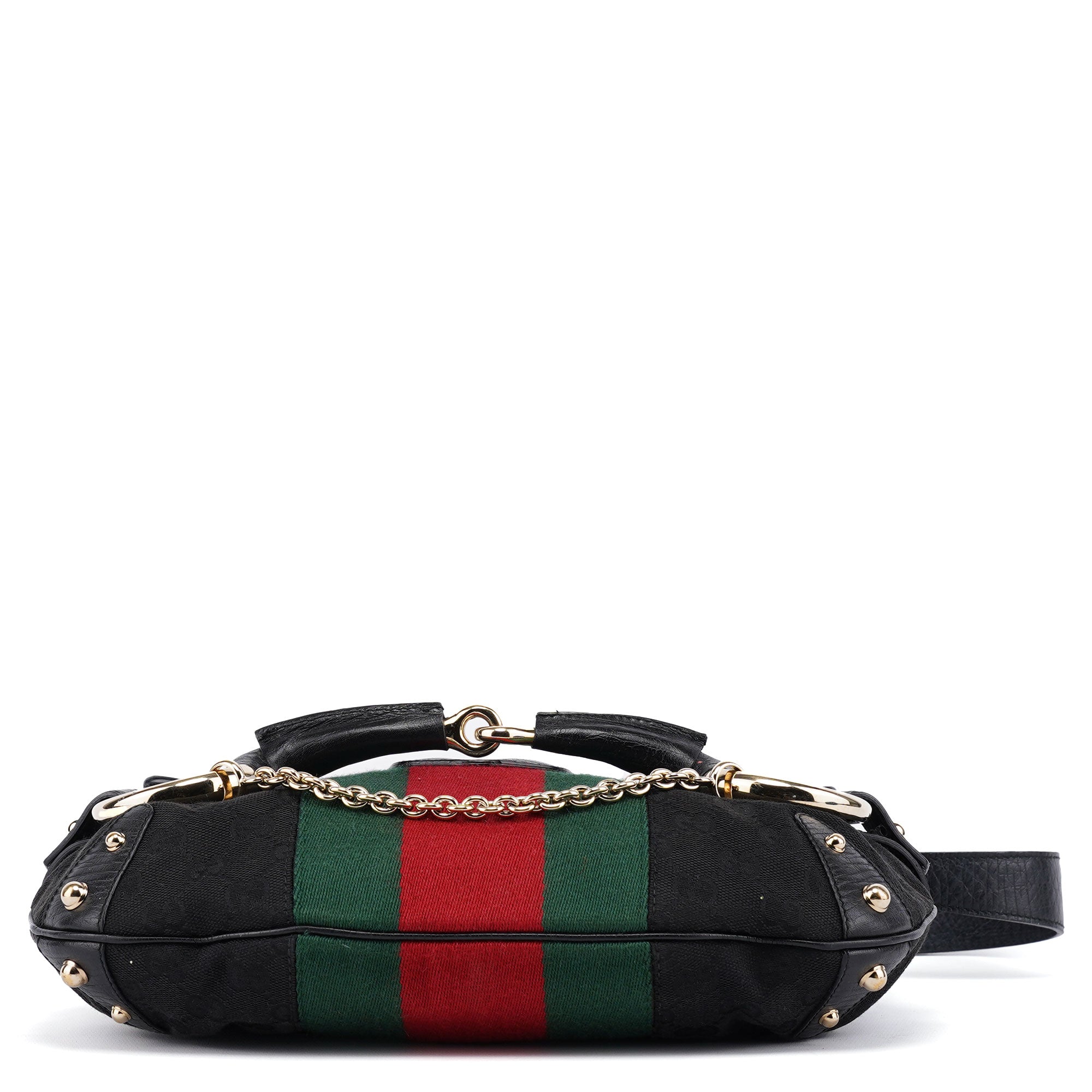 131096 Black GG Horsebit Shoulder Bag