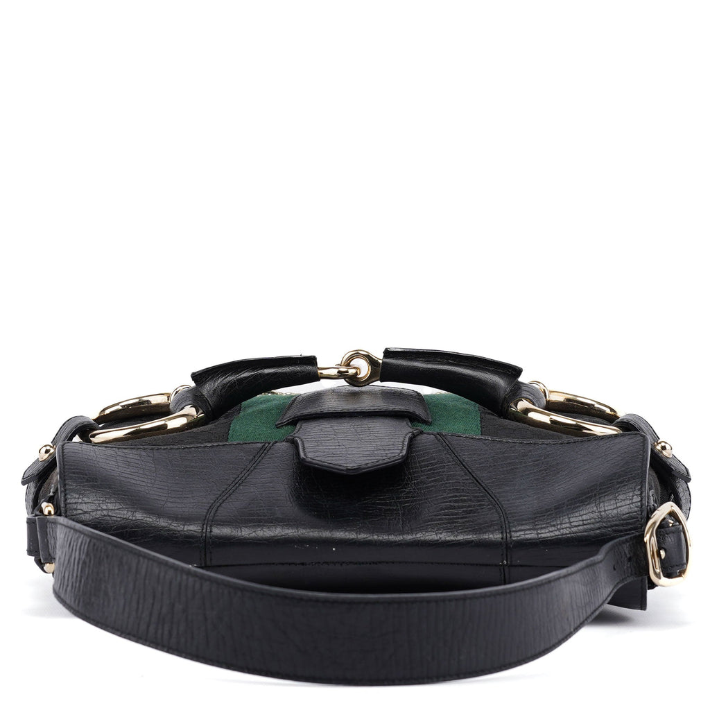 131096 Black GG Horsebit Shoulder Bag