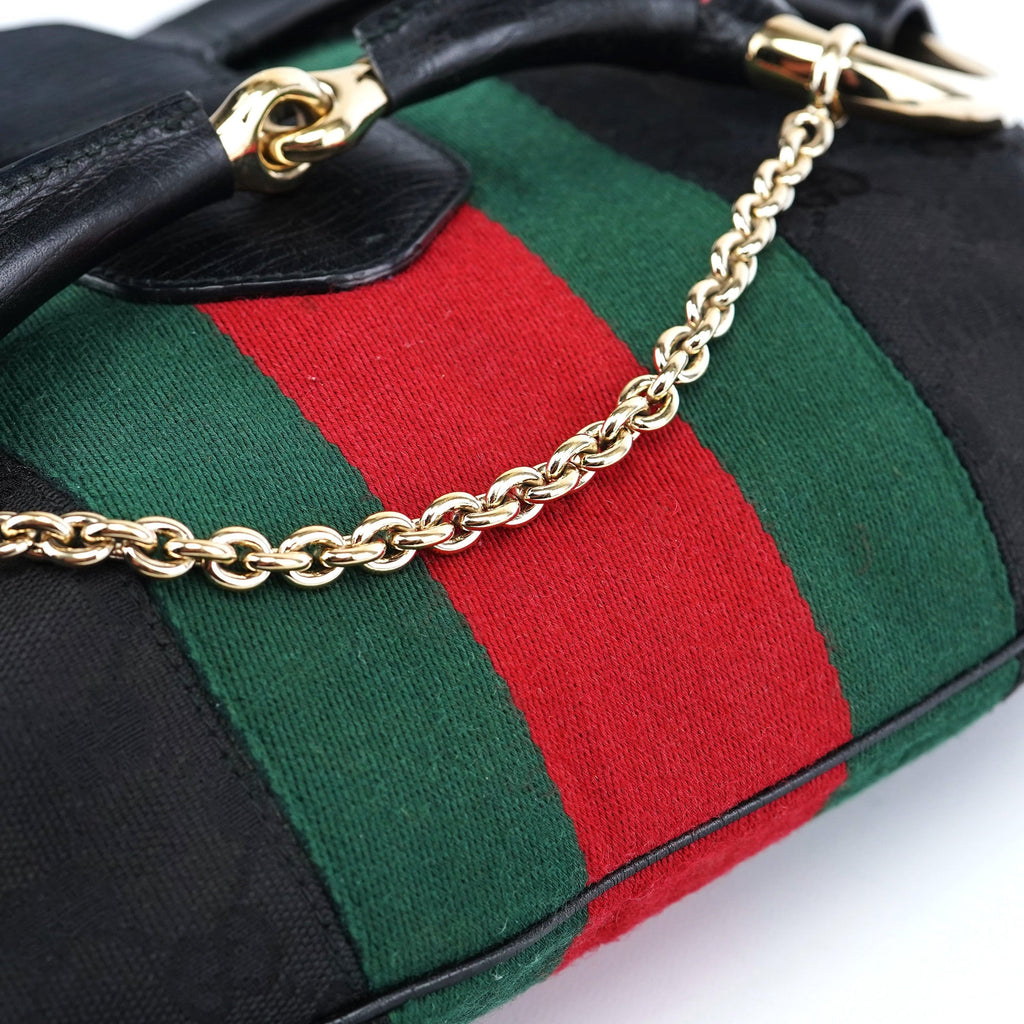 131096 Black GG Horsebit Shoulder Bag
