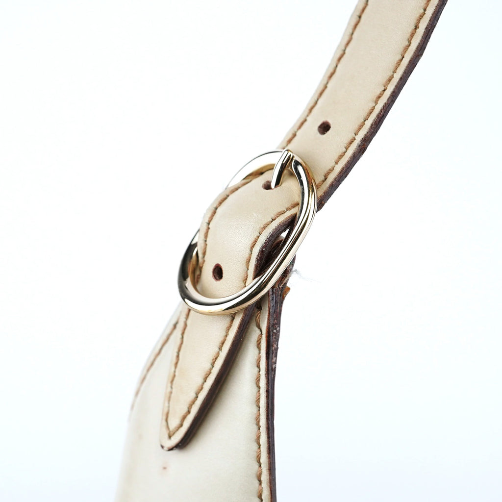 140040 Beige Canvas Sequin Jackie Shoulder Bag