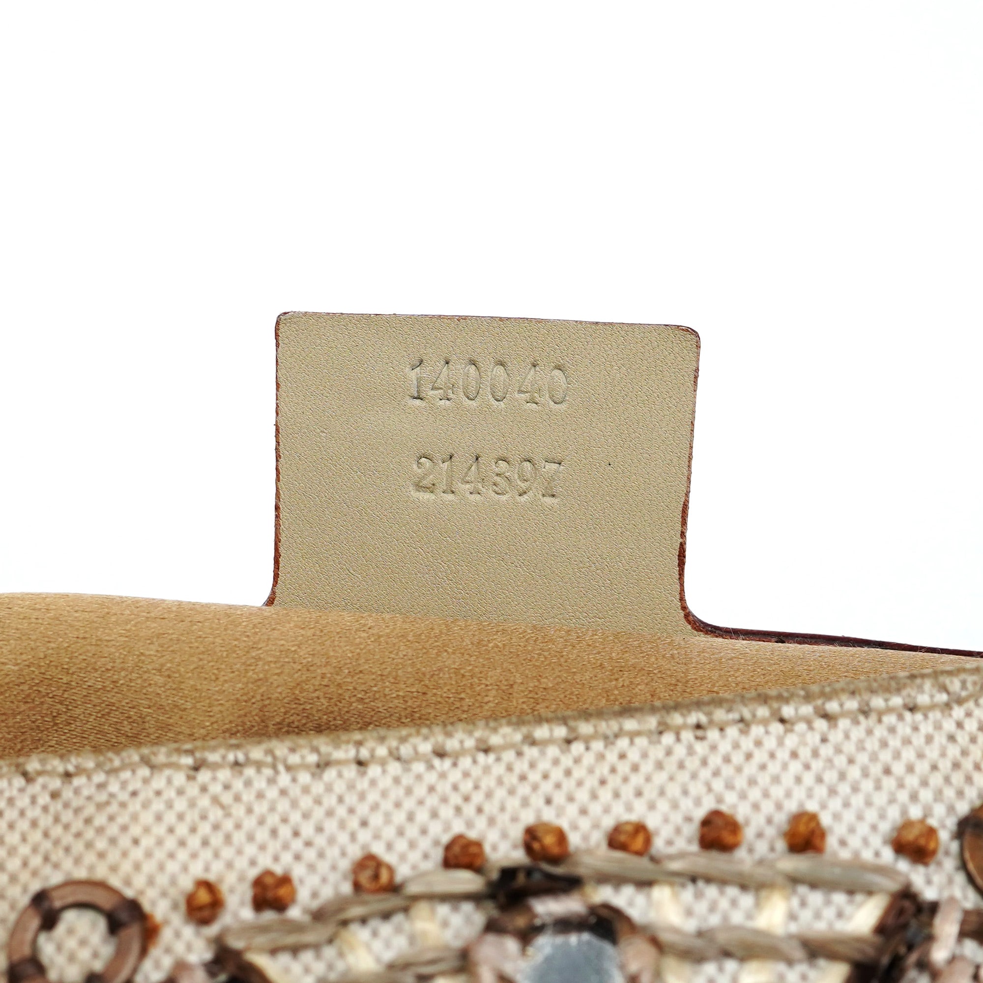 140040 Beige Canvas Sequin Jackie Shoulder Bag