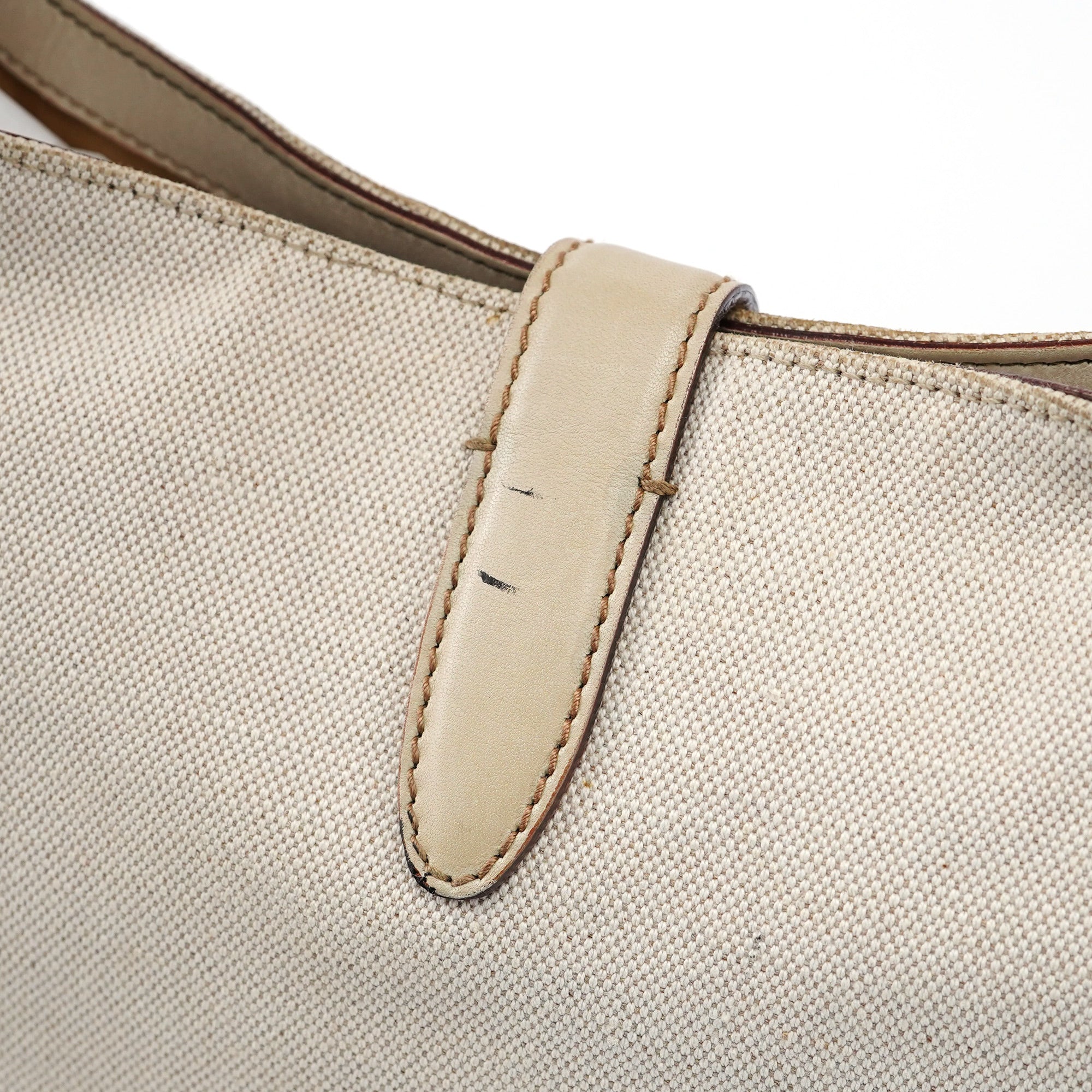 140040 Beige Canvas Sequin Jackie Shoulder Bag