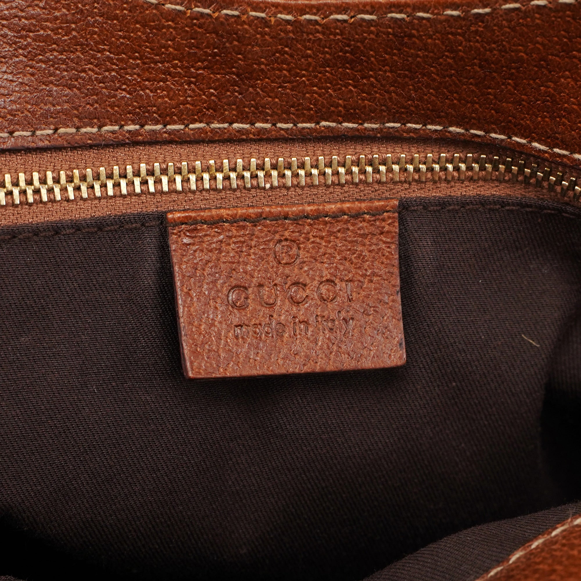 140203 Beige GG Bamboo Tote Bag