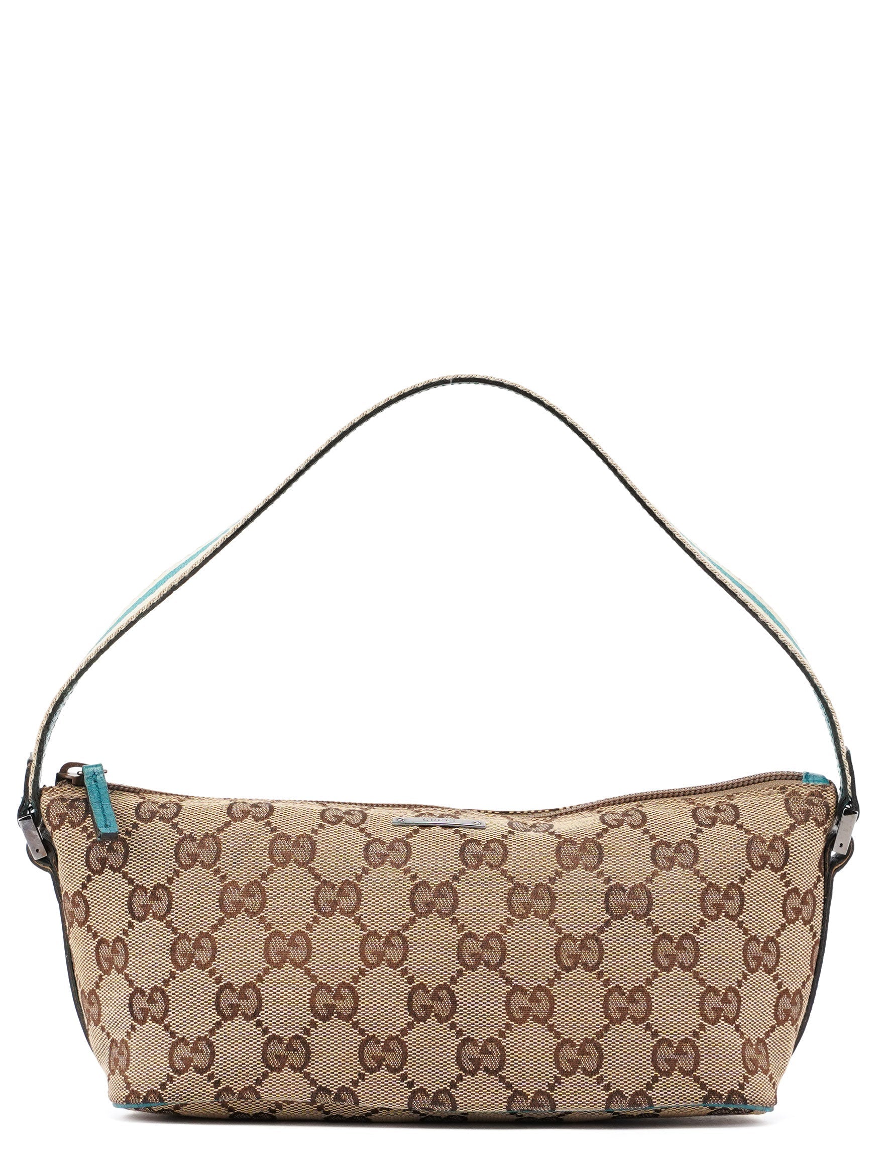 141809 Beige Blue GG Boat Pochette