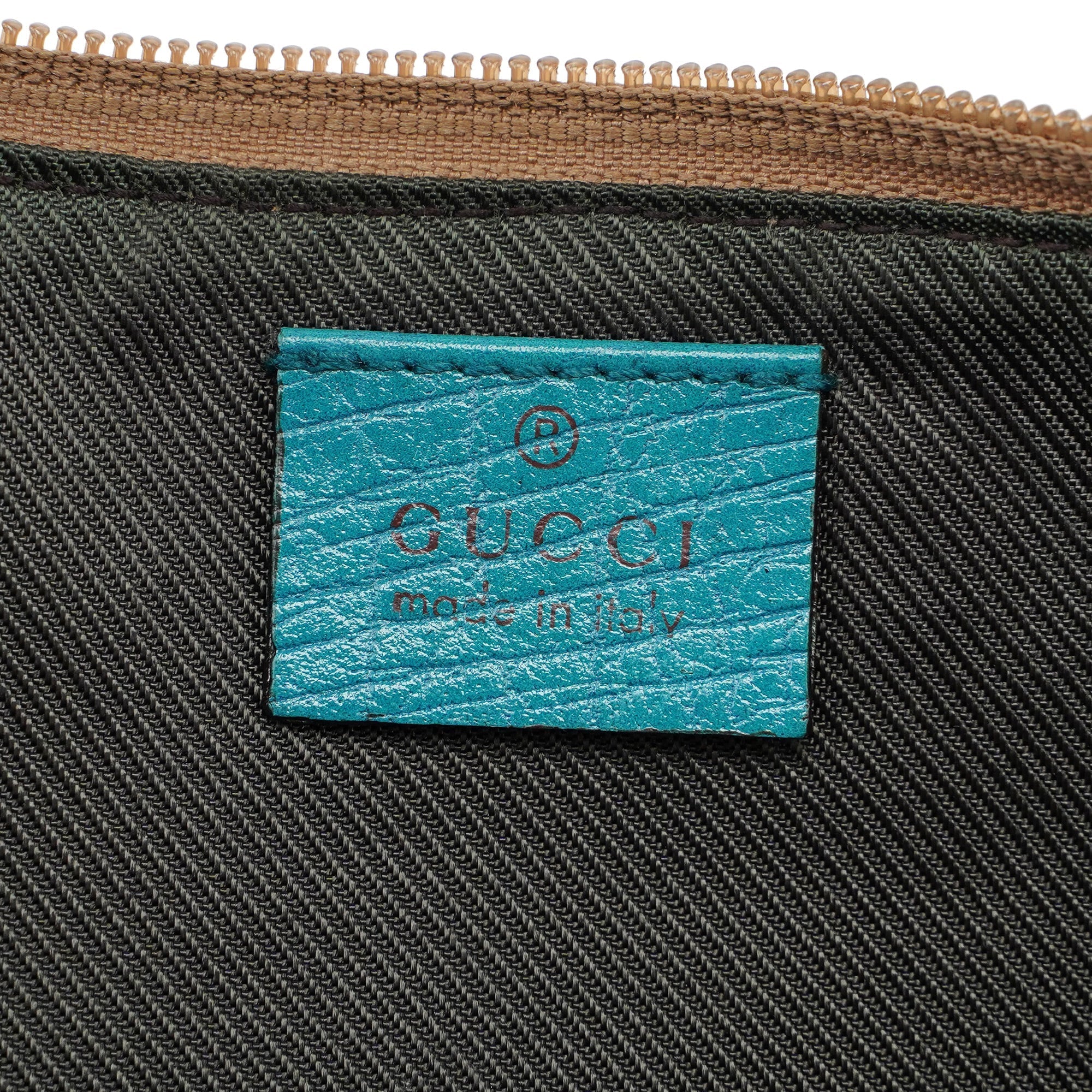 141809 Beige Blue GG Boat Pochette