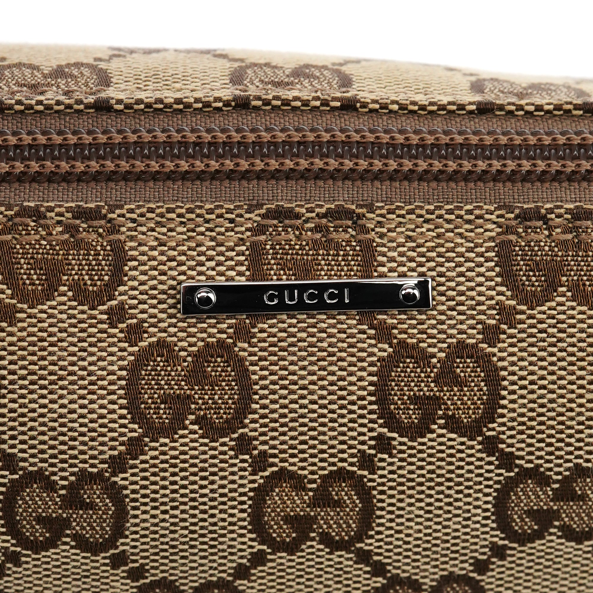 141809 Beige Brown GG Boat Pochette