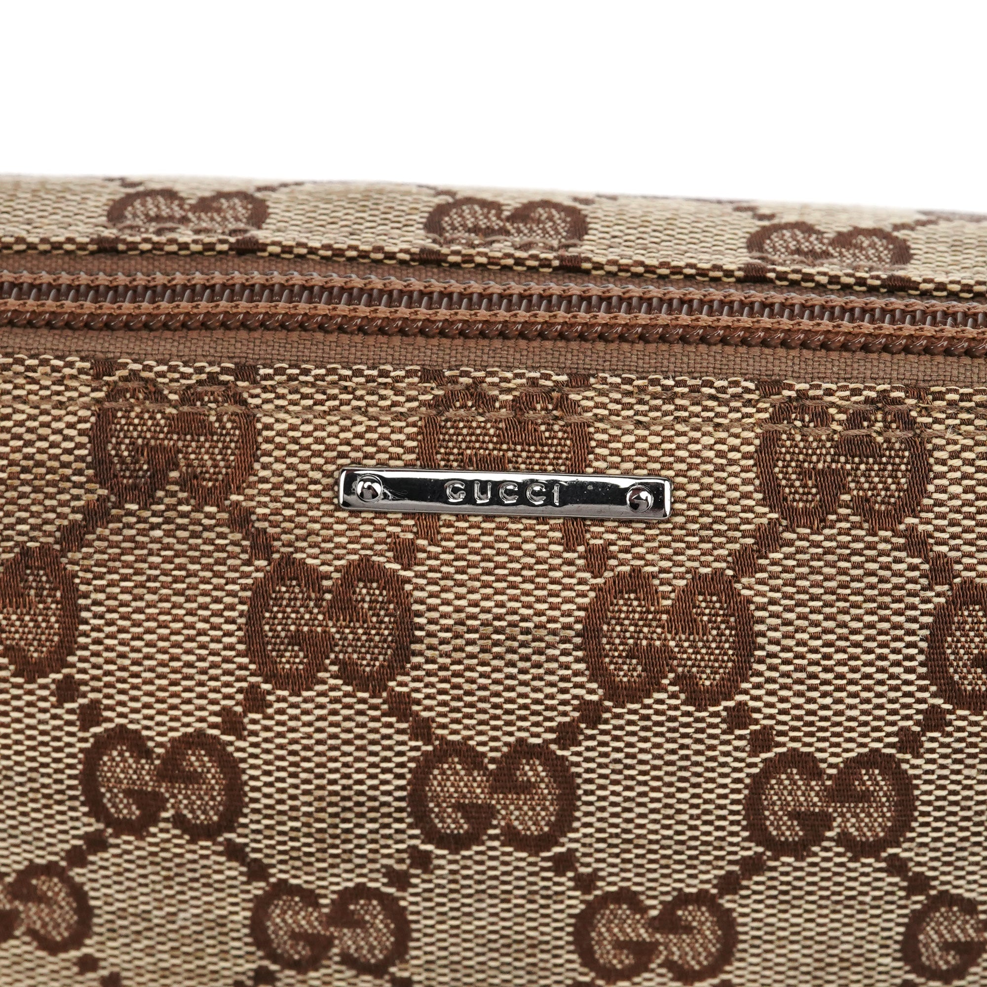 141809 Beige Brown GG Boat Pochette