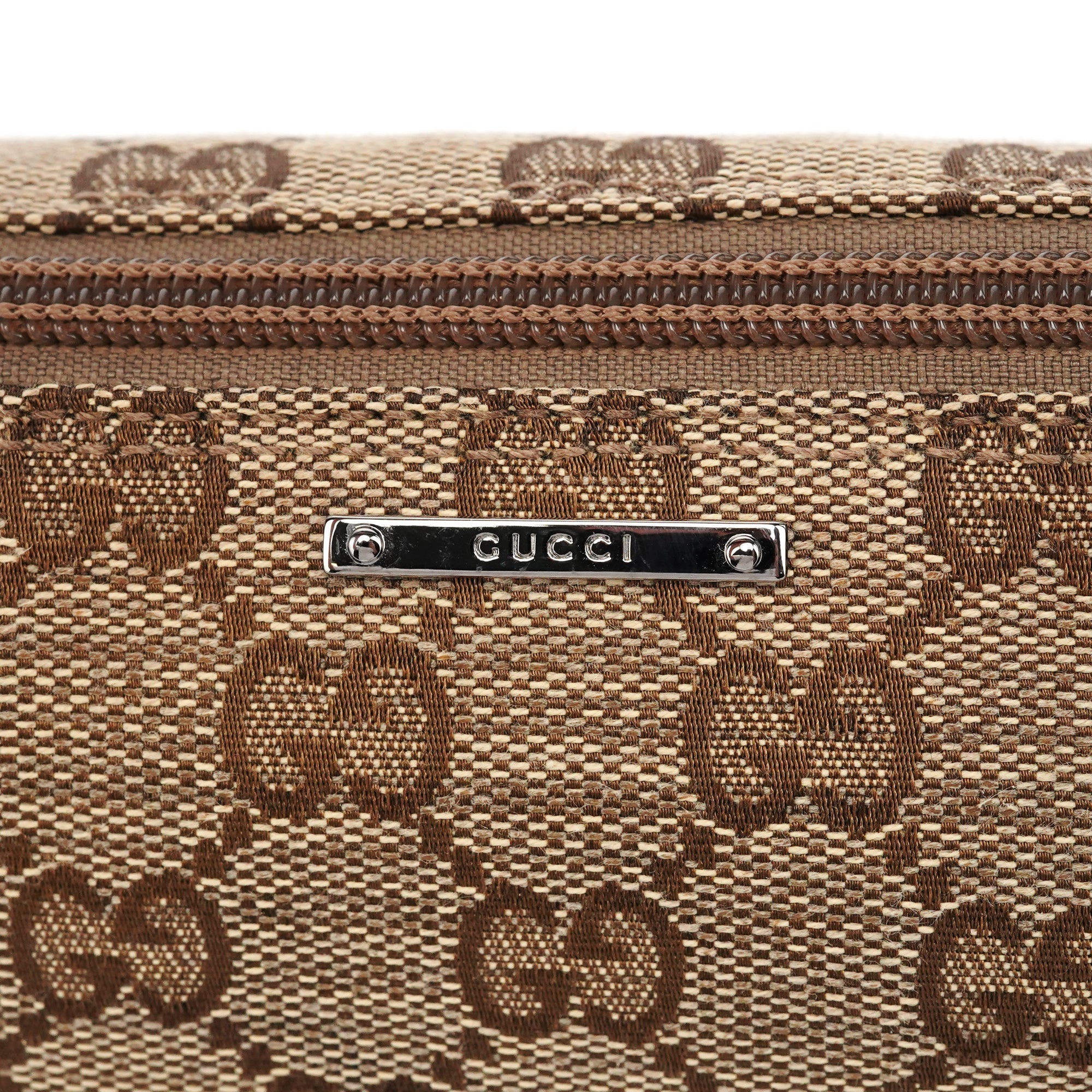 141809 Beige Brown GG Boat Pochette