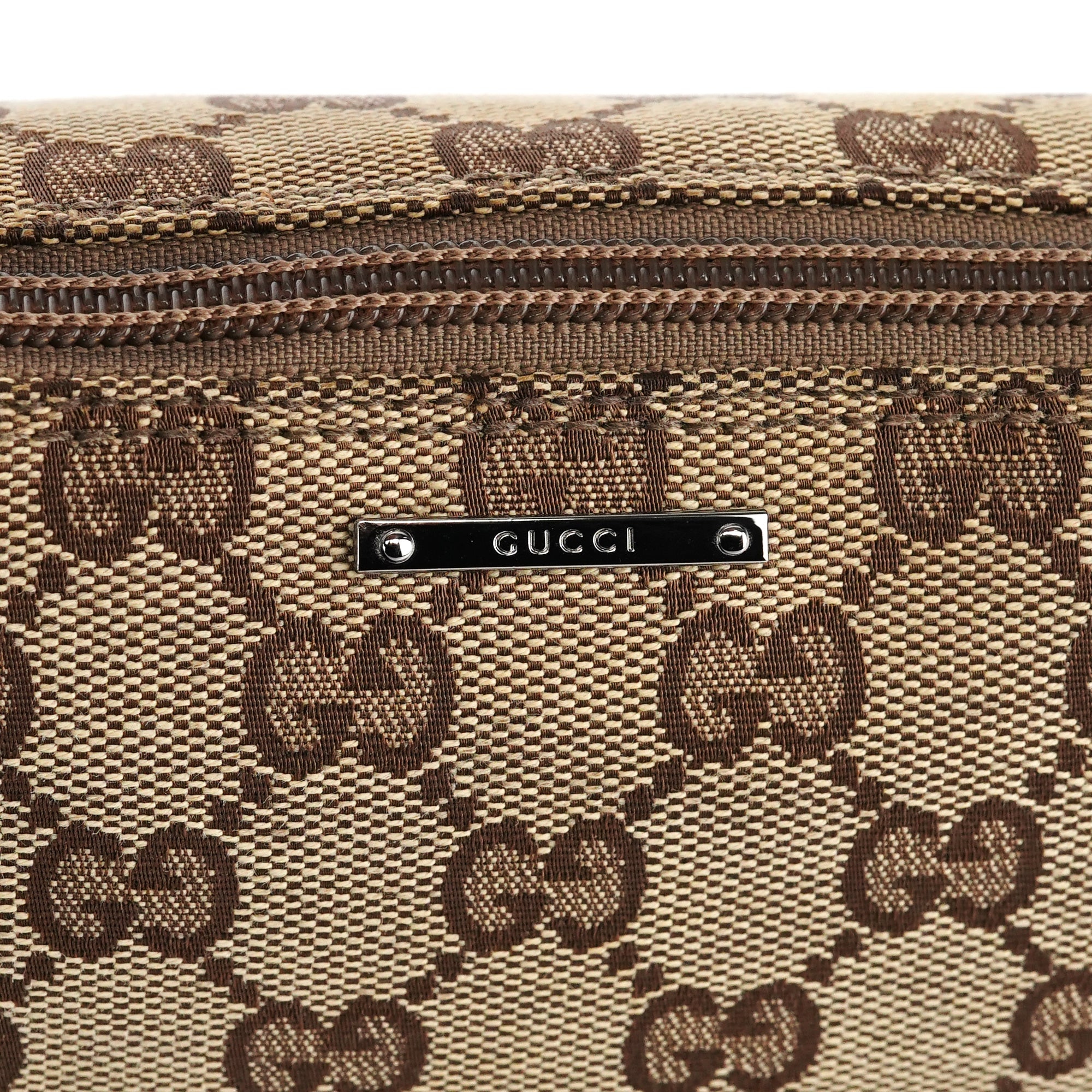141809 Beige Brown GG Boat Pochette