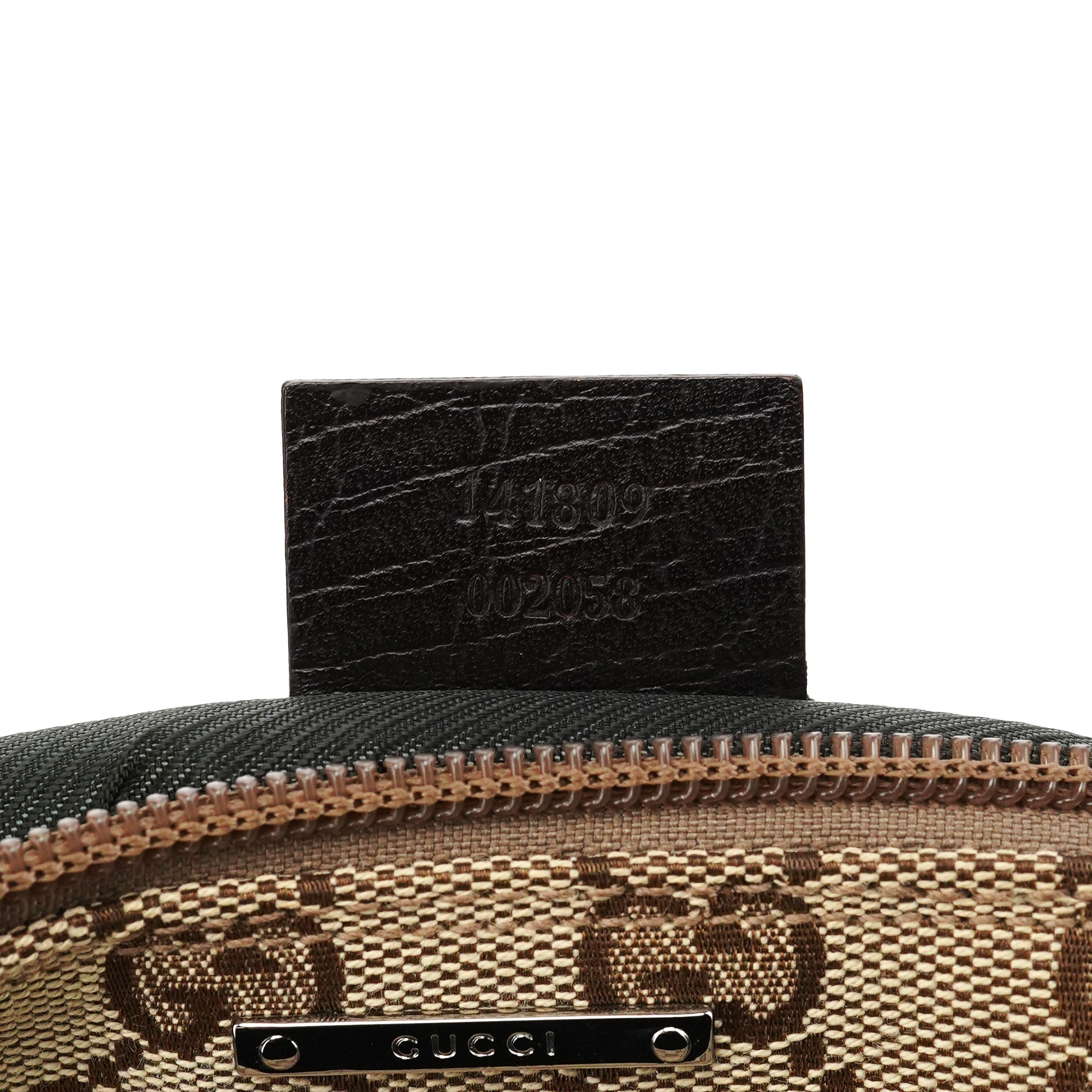 141809 Beige Brown GG Boat Pochette