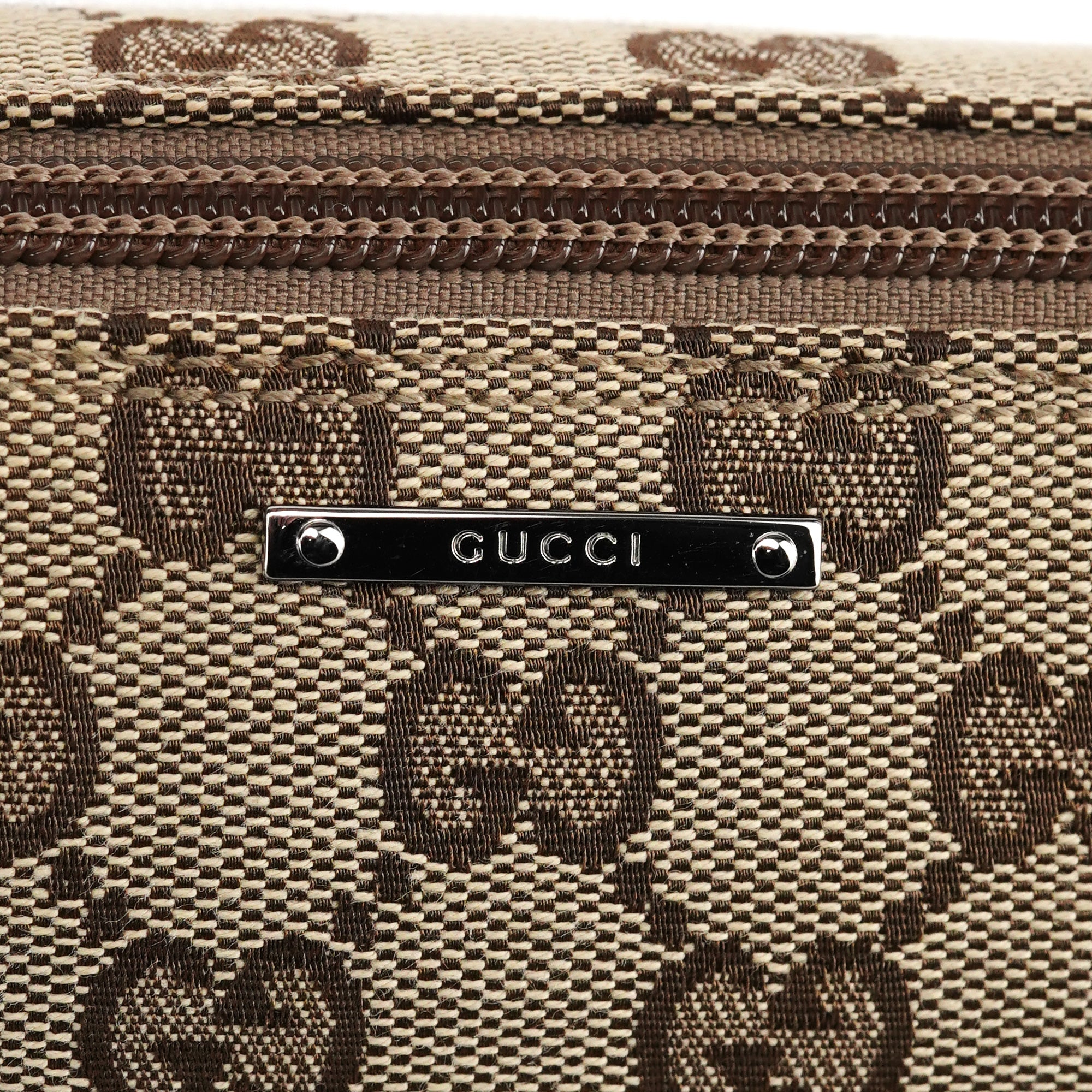 141809 Beige Brown GG Boat Pochette