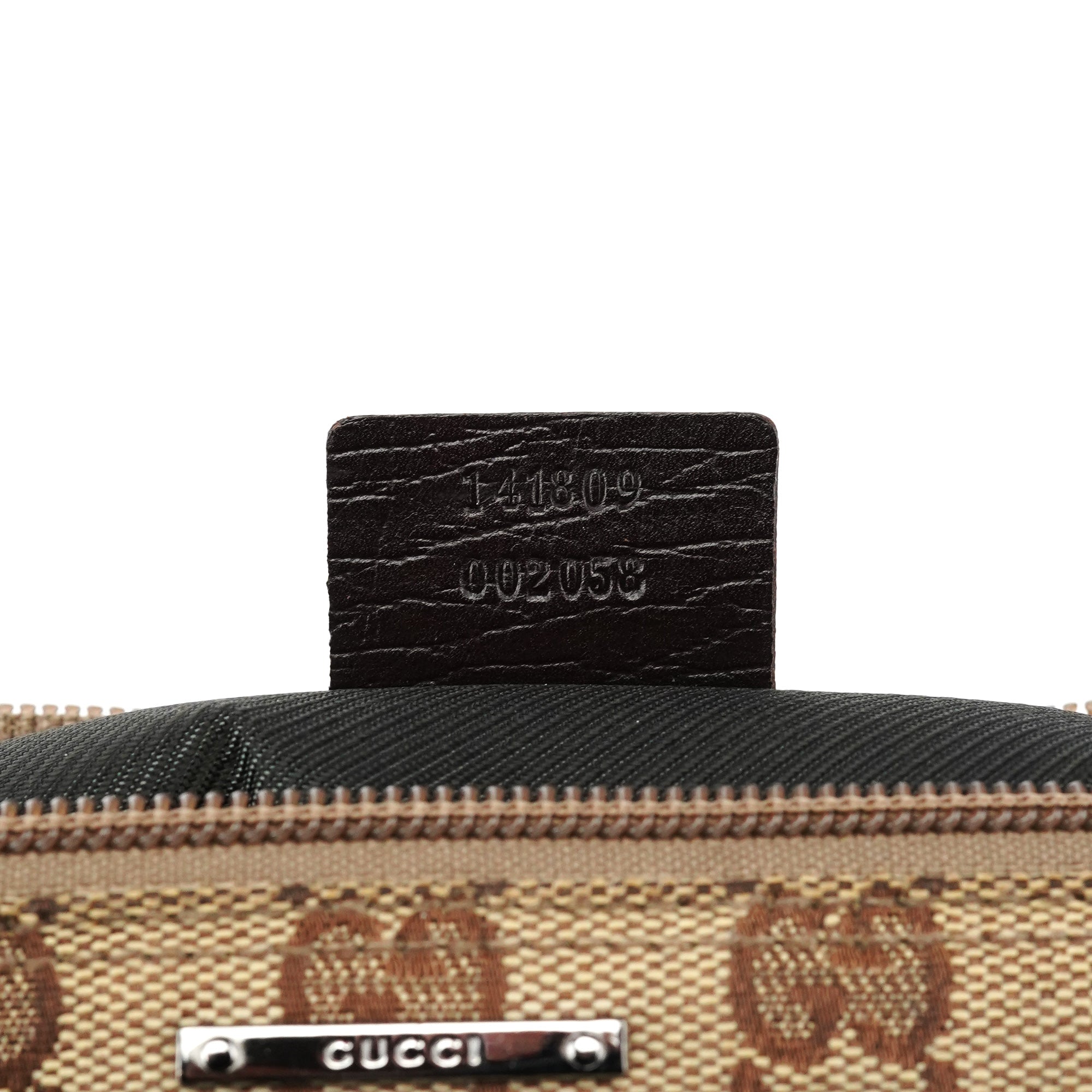 141809 Beige Brown GG Boat Pochette