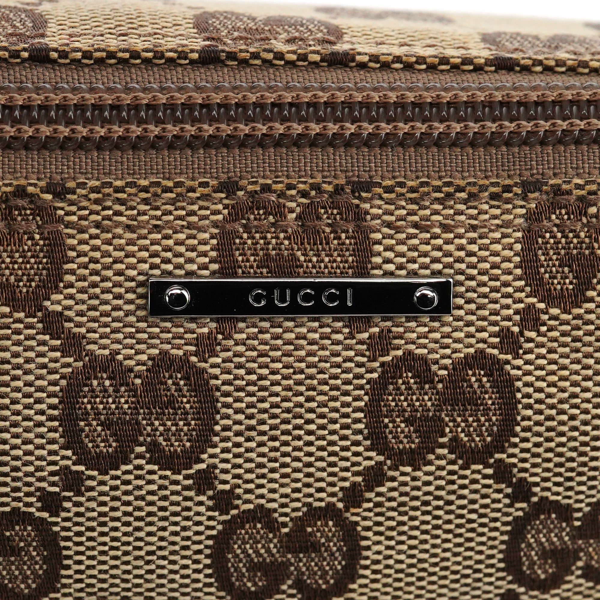 141809 Beige Brown GG Boat Pochette