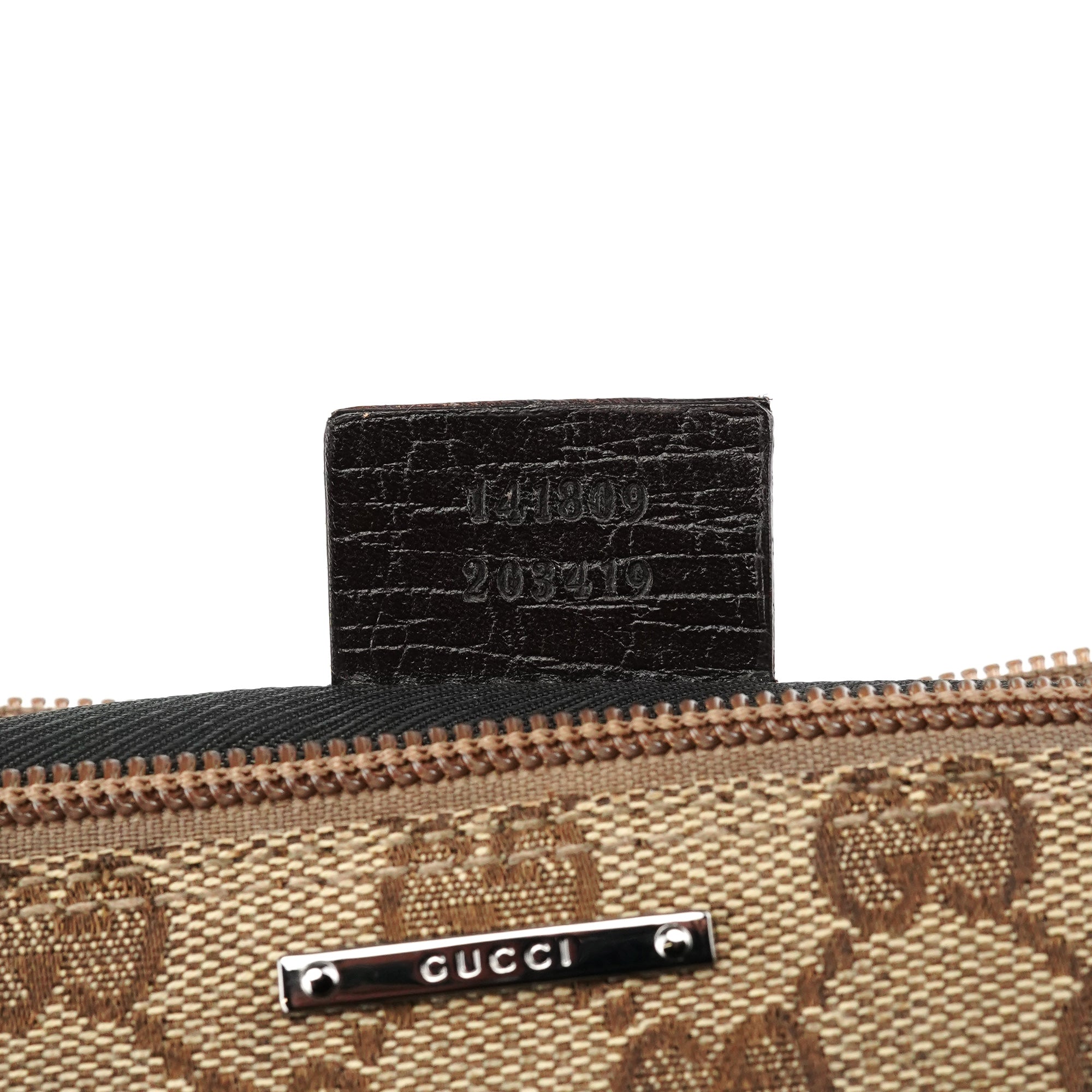 141809 Beige Brown GG Boat Pochette