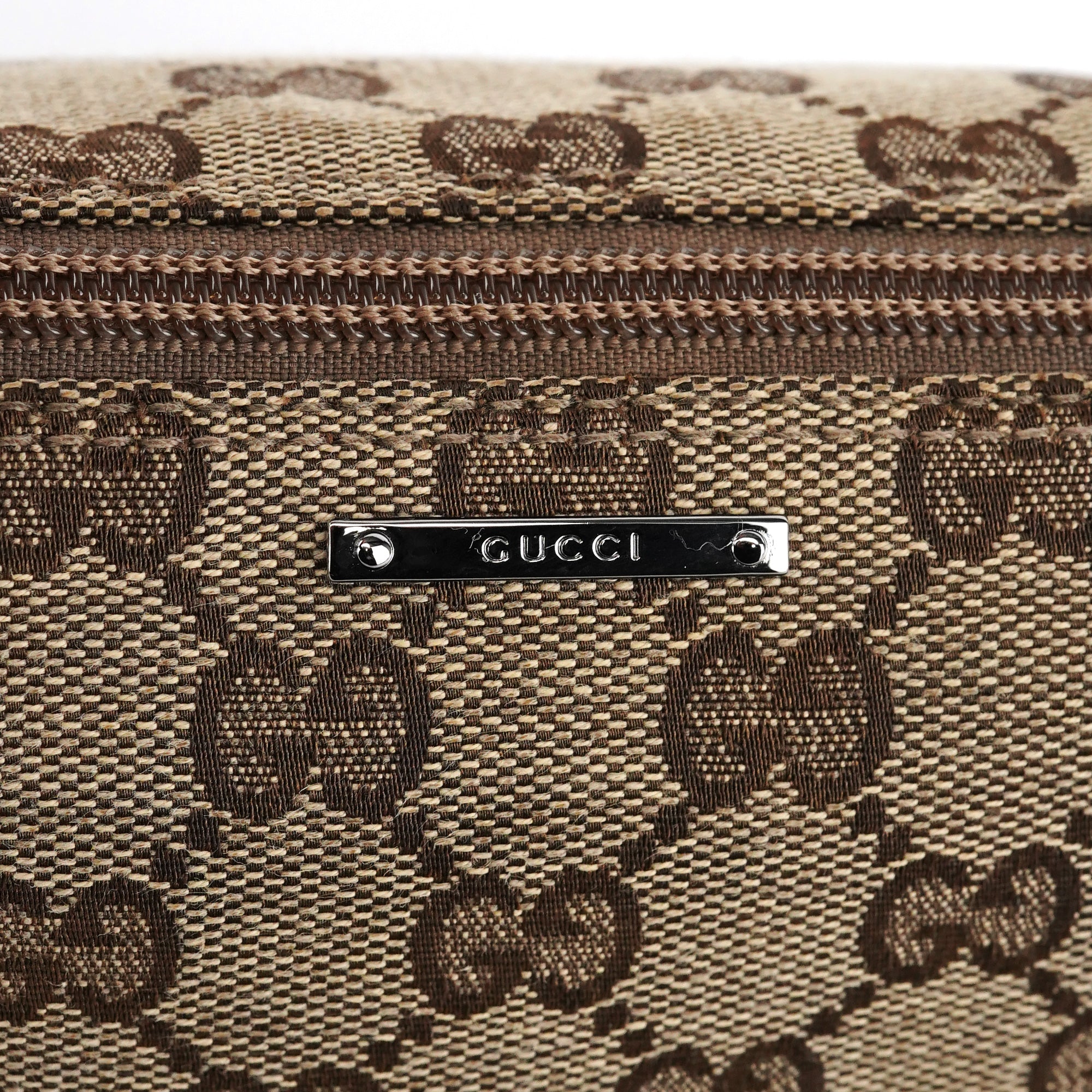 141809 Beige Brown GG Boat Pochette