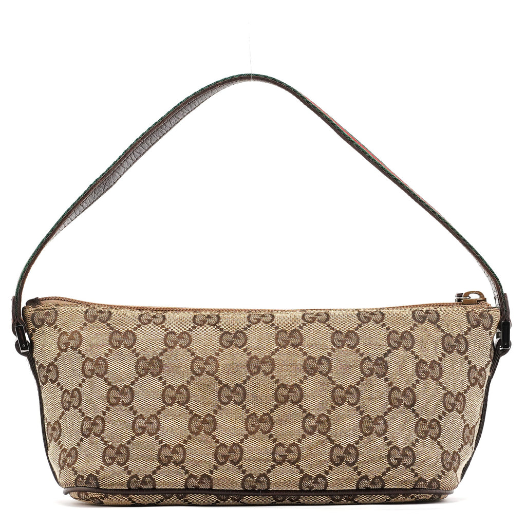 141809 Beige Brown GG Boat Pochette