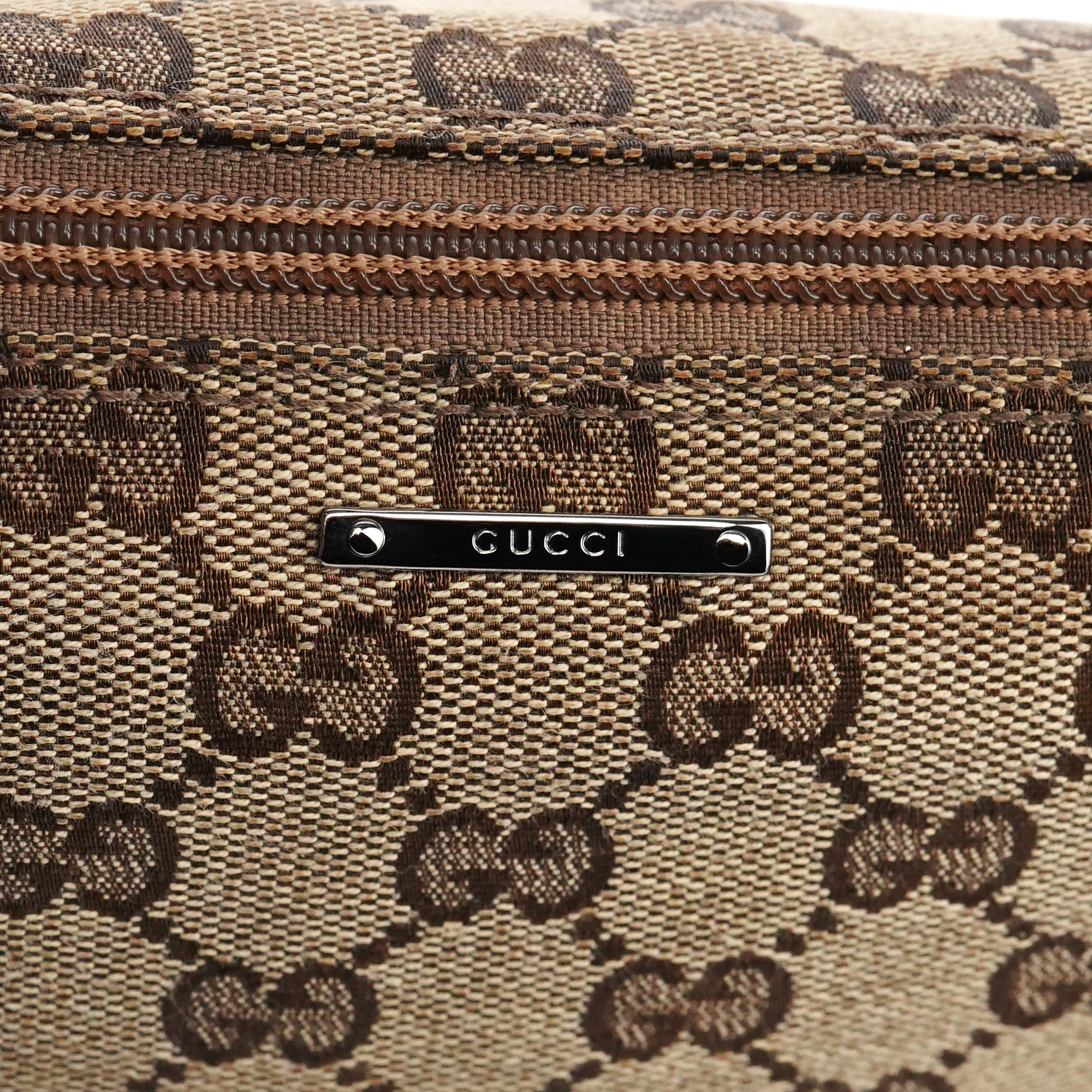 141809 Beige Brown GG Boat Pochette