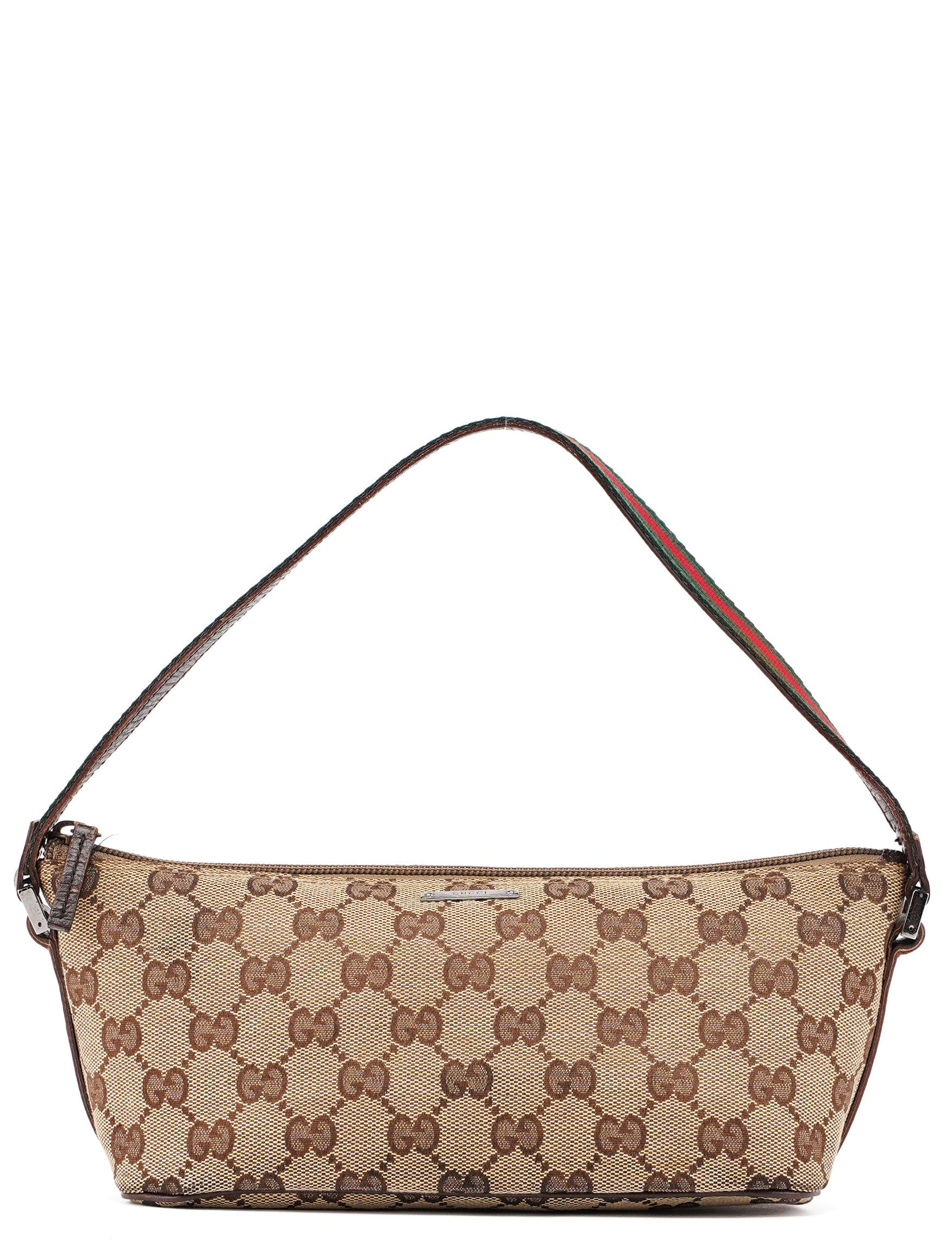 141809 Beige Brown GG Boat Pochette