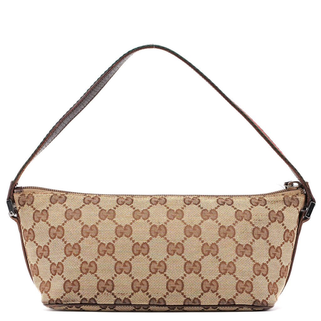 141809 Beige Brown GG Boat Pochette