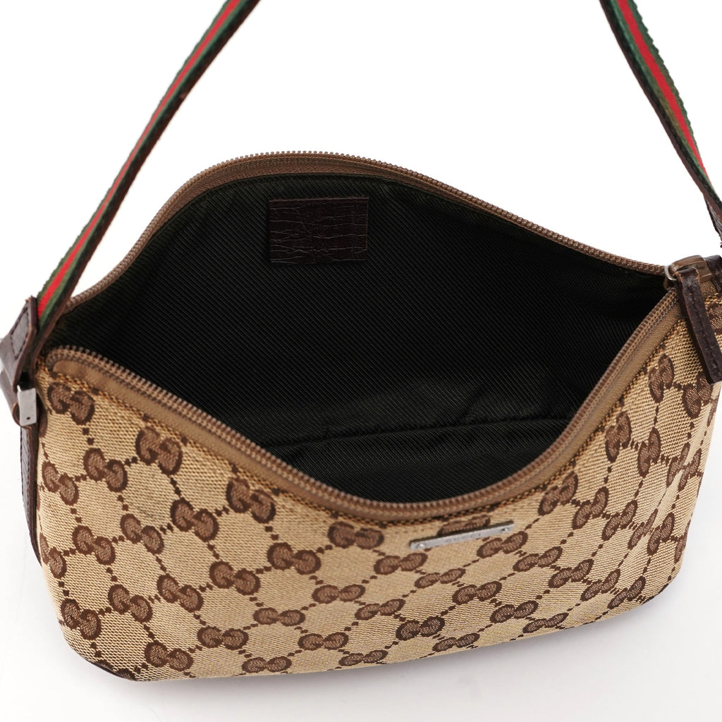 141809 Beige Brown GG Boat Pochette