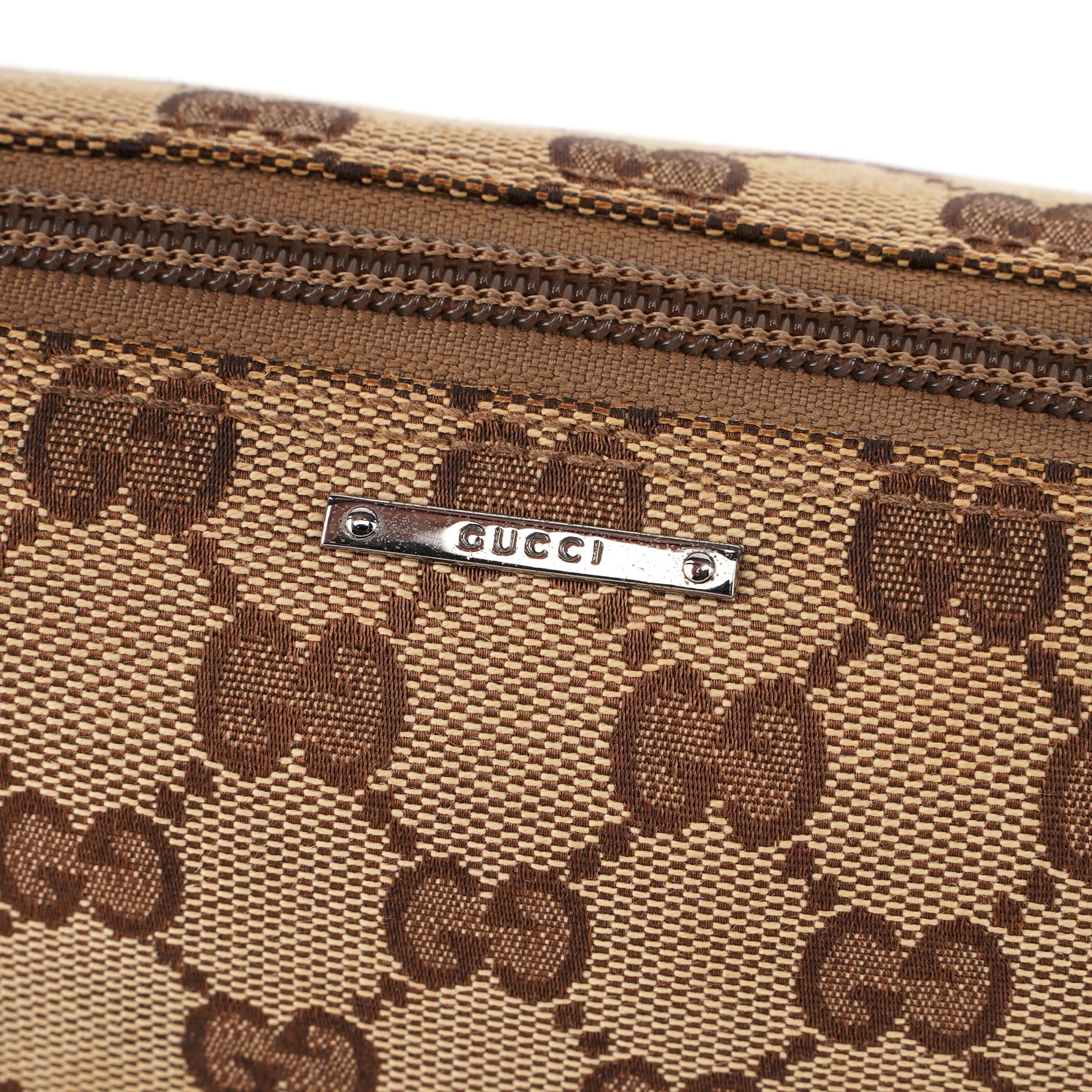 141809 Beige Brown GG Boat Pochette