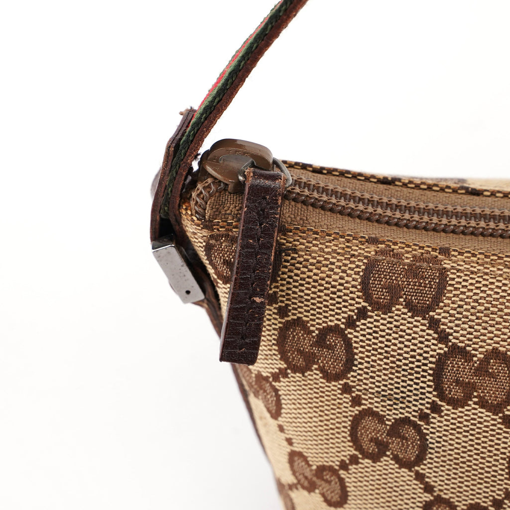 141809 Beige Brown GG Boat Pochette