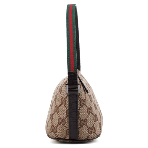 141809 Beige Brown GG Boat Pochette