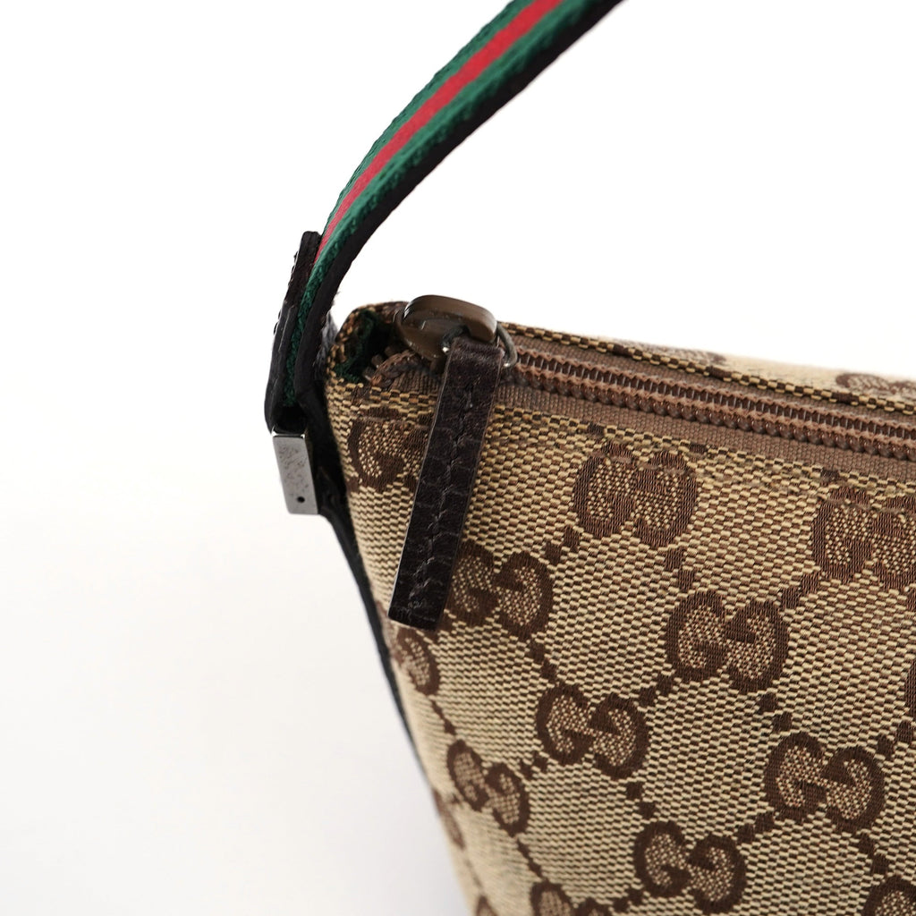 141809 Beige Brown GG Boat Pochette