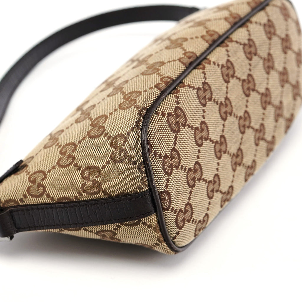 141809 Beige Brown GG Boat Pochette