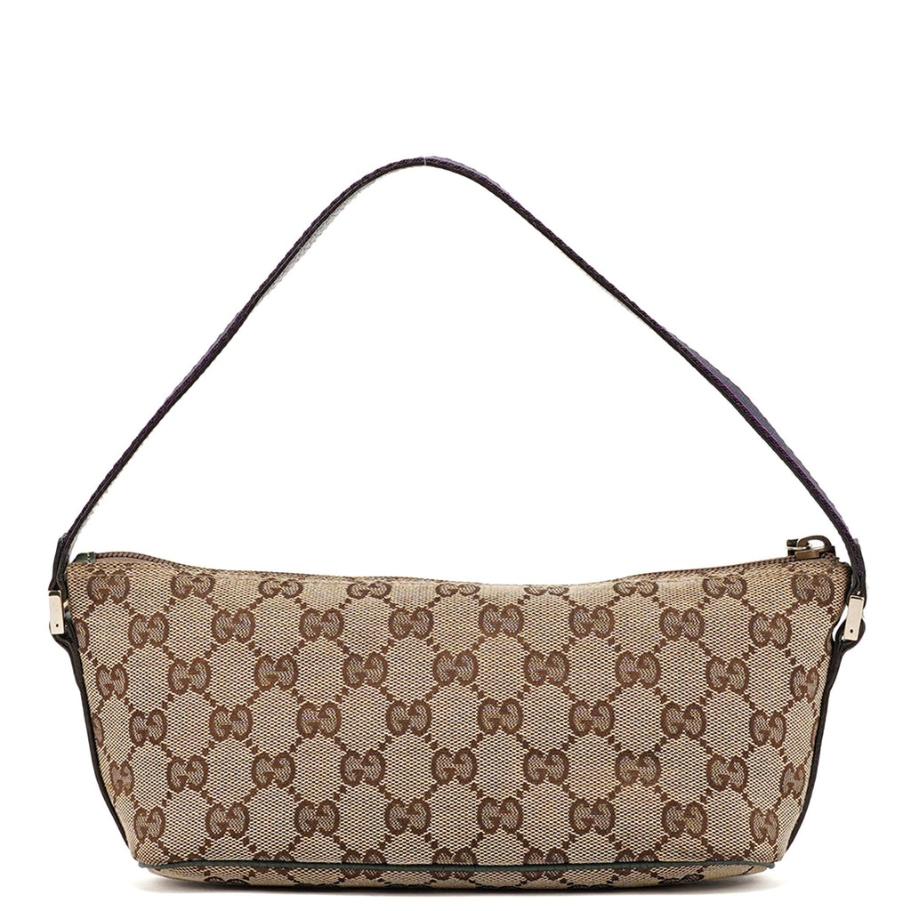 141809 Beige Green GG Boat Pochette