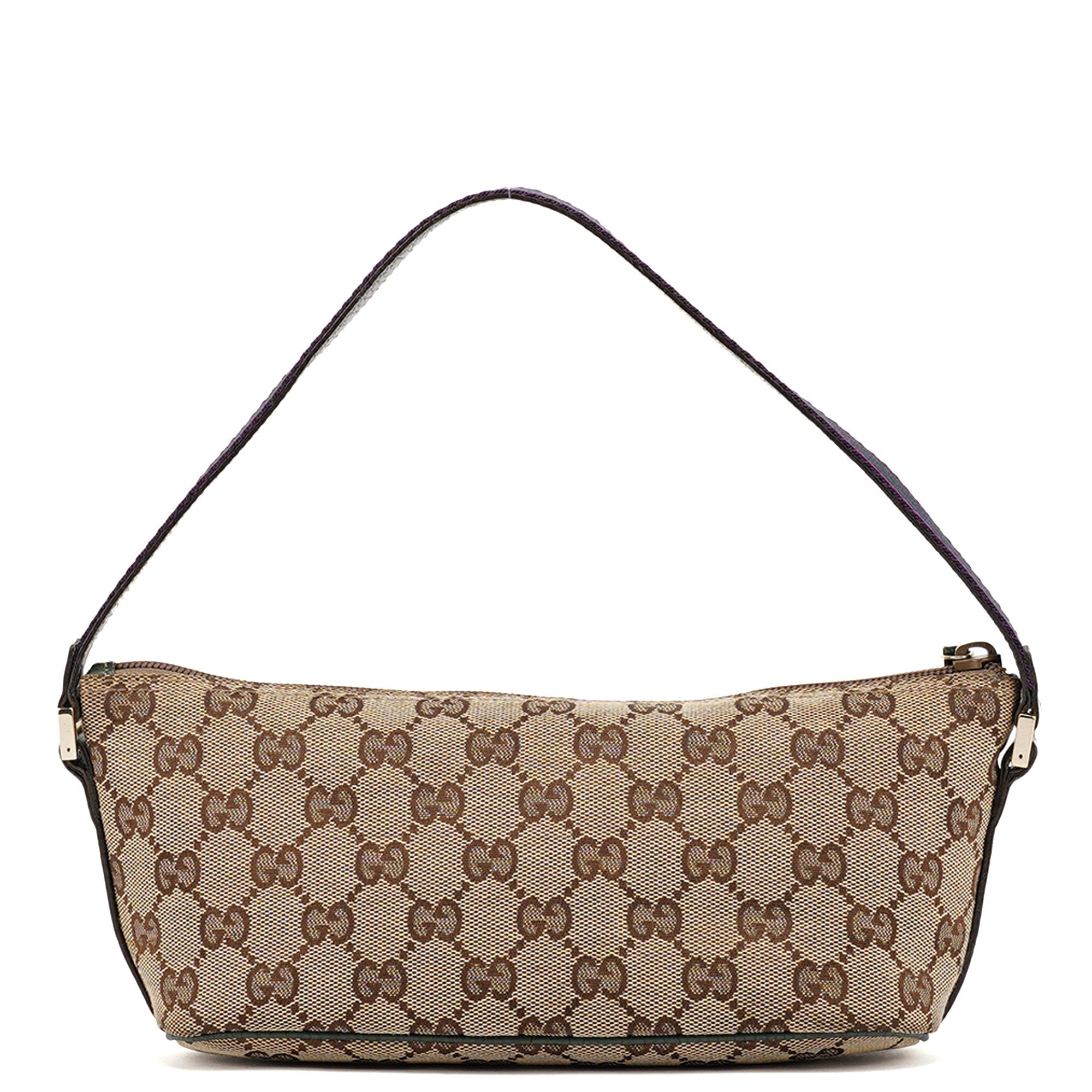 141809 Beige Green GG Boat Pochette