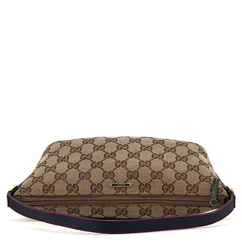 141809 Beige Green GG Boat Pochette