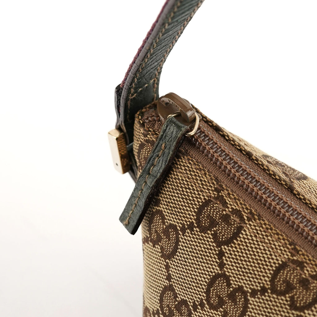141809 Beige Green GG Boat Pochette