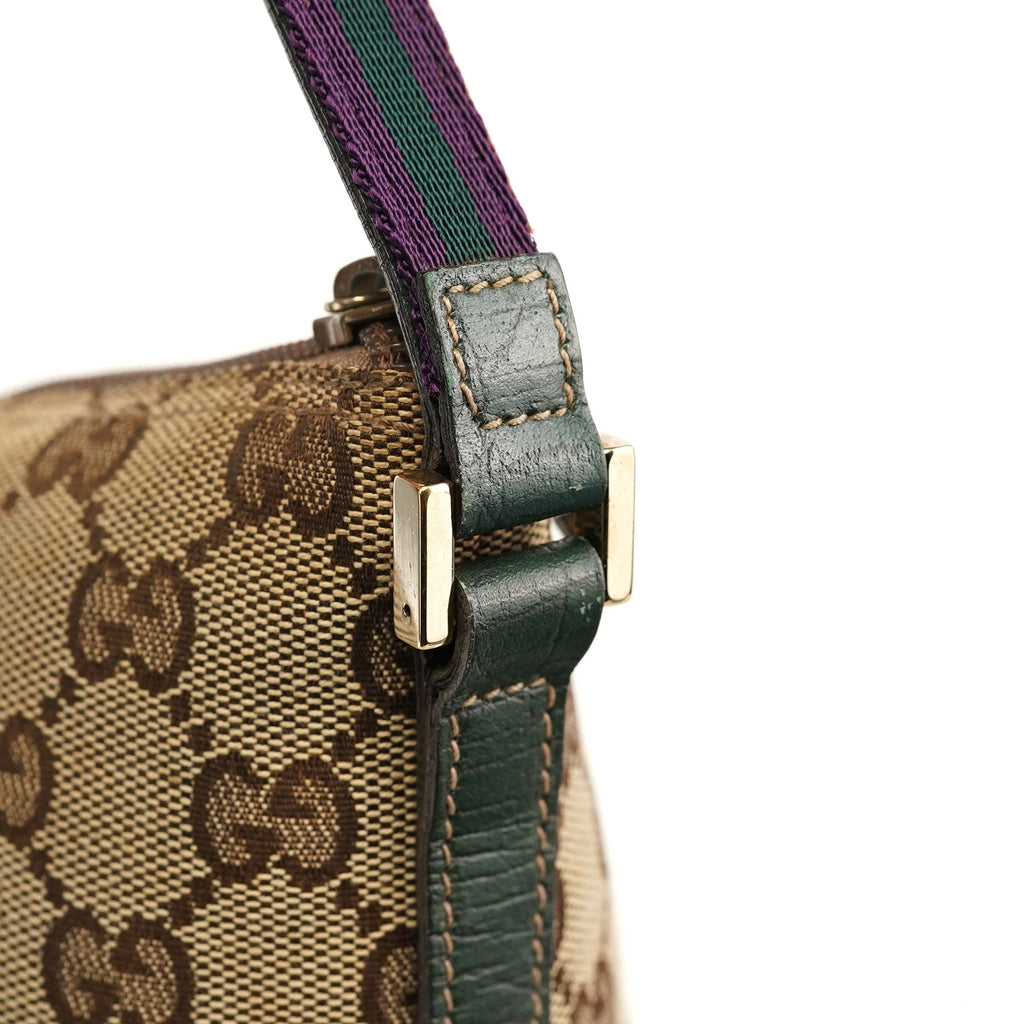 141809 Beige Green GG Boat Pochette