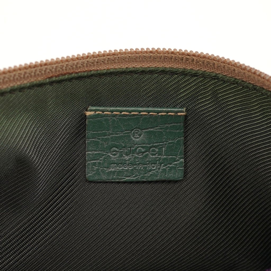 141809 Beige Green GG Boat Pochette