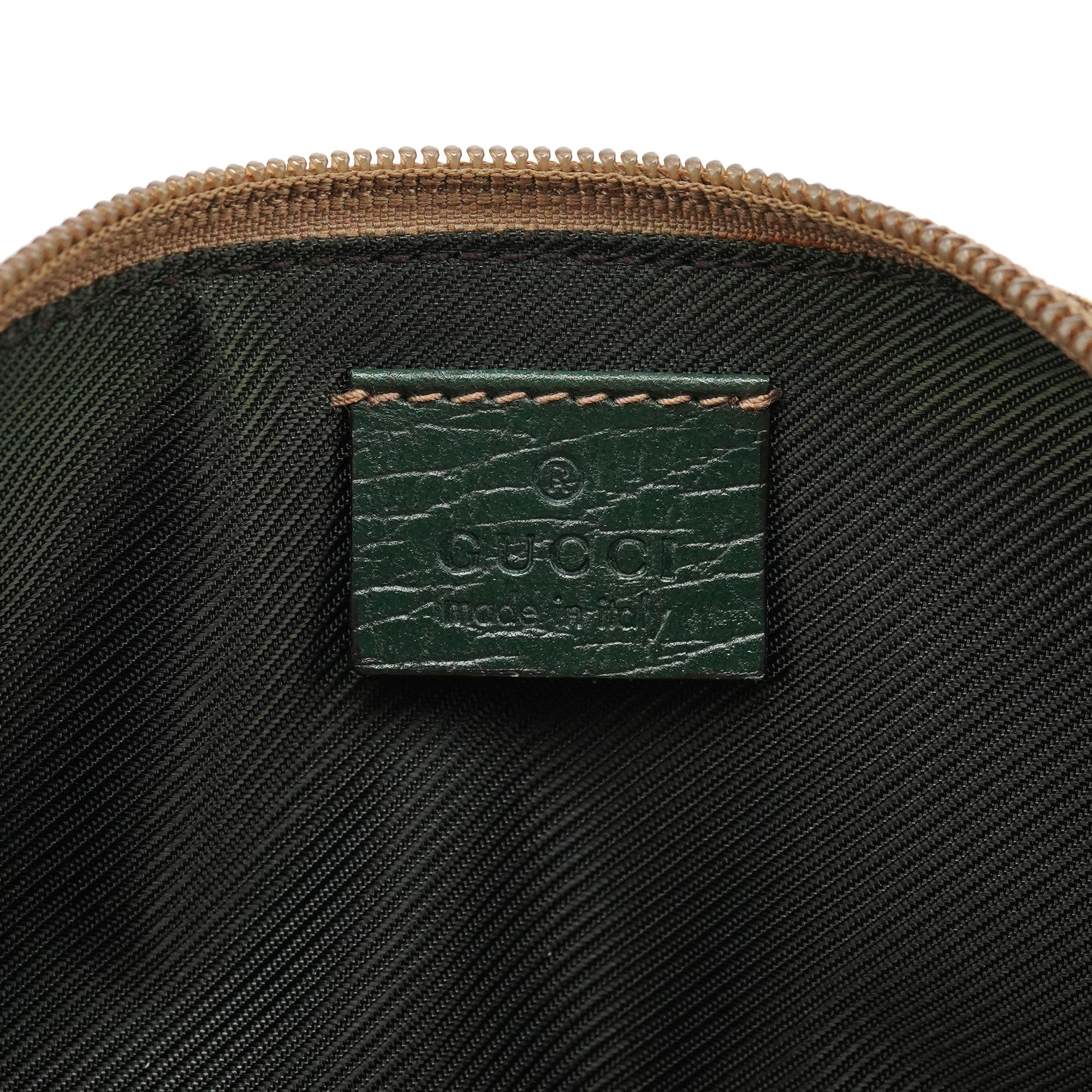 141809 Beige Green GG Boat Pochette