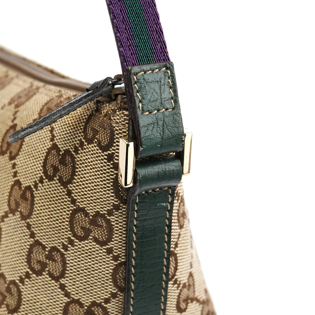 141809 Beige Green GG Boat Pochette