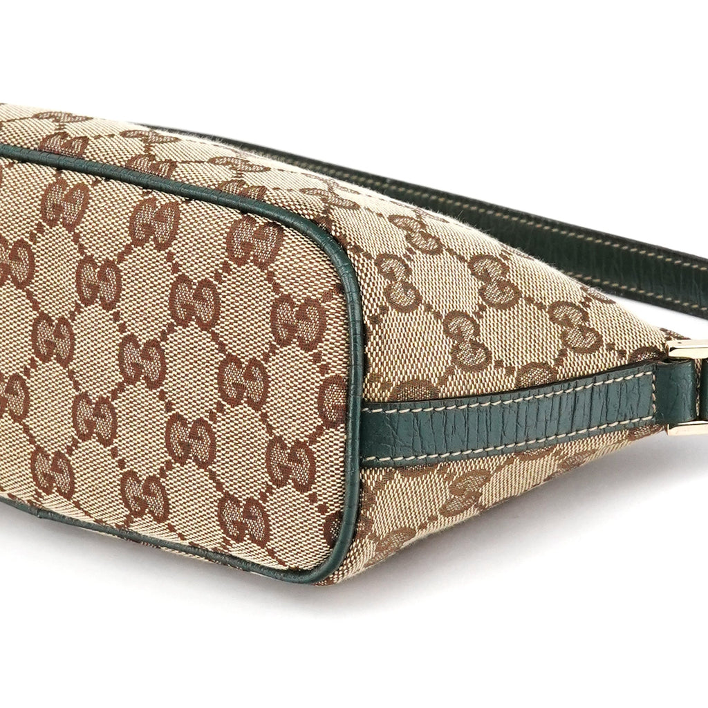141809 Beige Green GG Boat Pochette